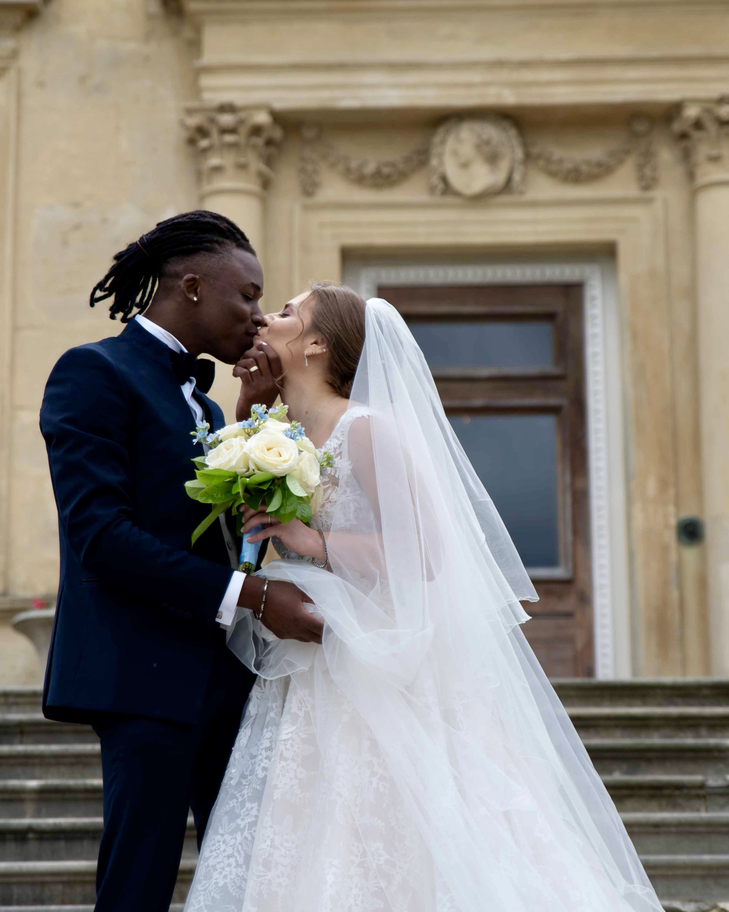Danson House wedding black groom mixed couple 