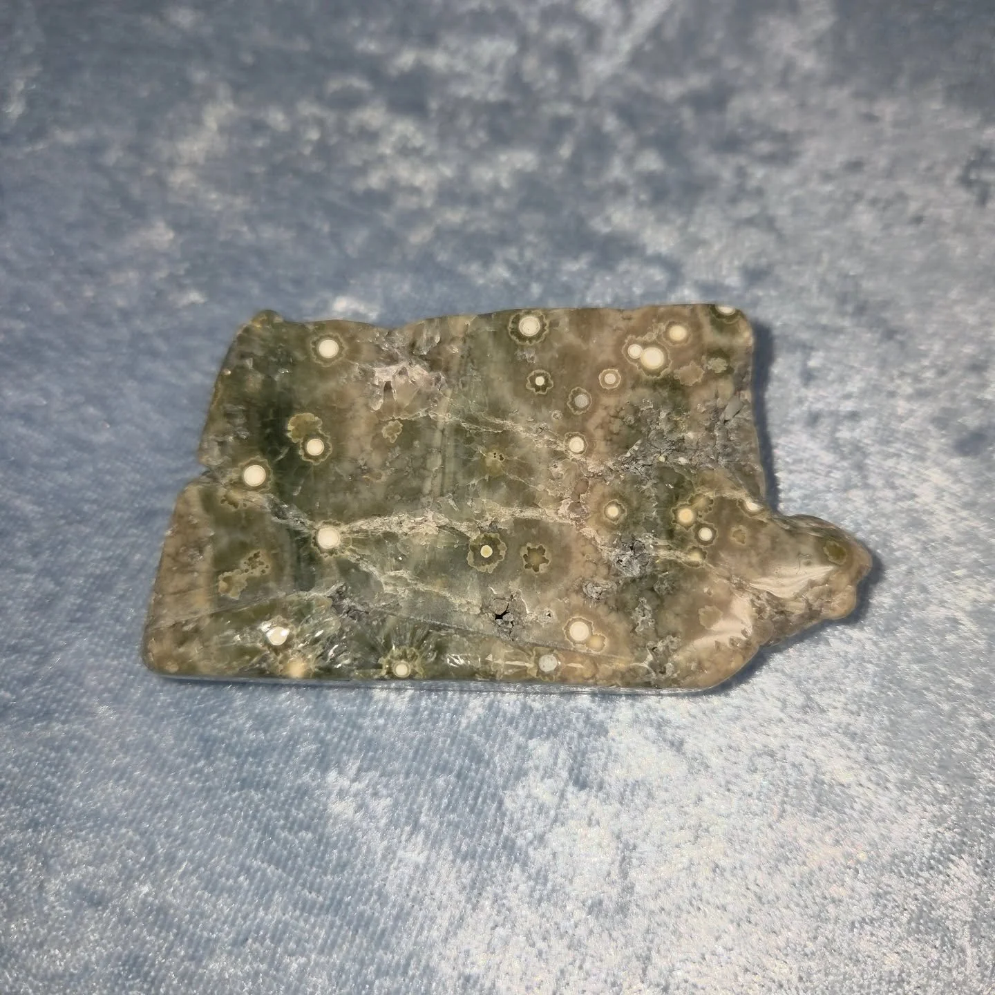 🌊𝐎𝐂𝐄𝐀𝐍 𝐉𝐀𝐒𝐏𝐄𝐑🌊--$2️⃣5️⃣

𝗢𝗰𝗲𝗮𝗻 𝗝𝗮𝘀𝗽𝗲𝗿 is a stone of Joy and high spirits, allowing one to embrace the earth and the physical body as a temple of the Soul. 🌍 A calming, soothing stone, it can facilitate circular breathing duri