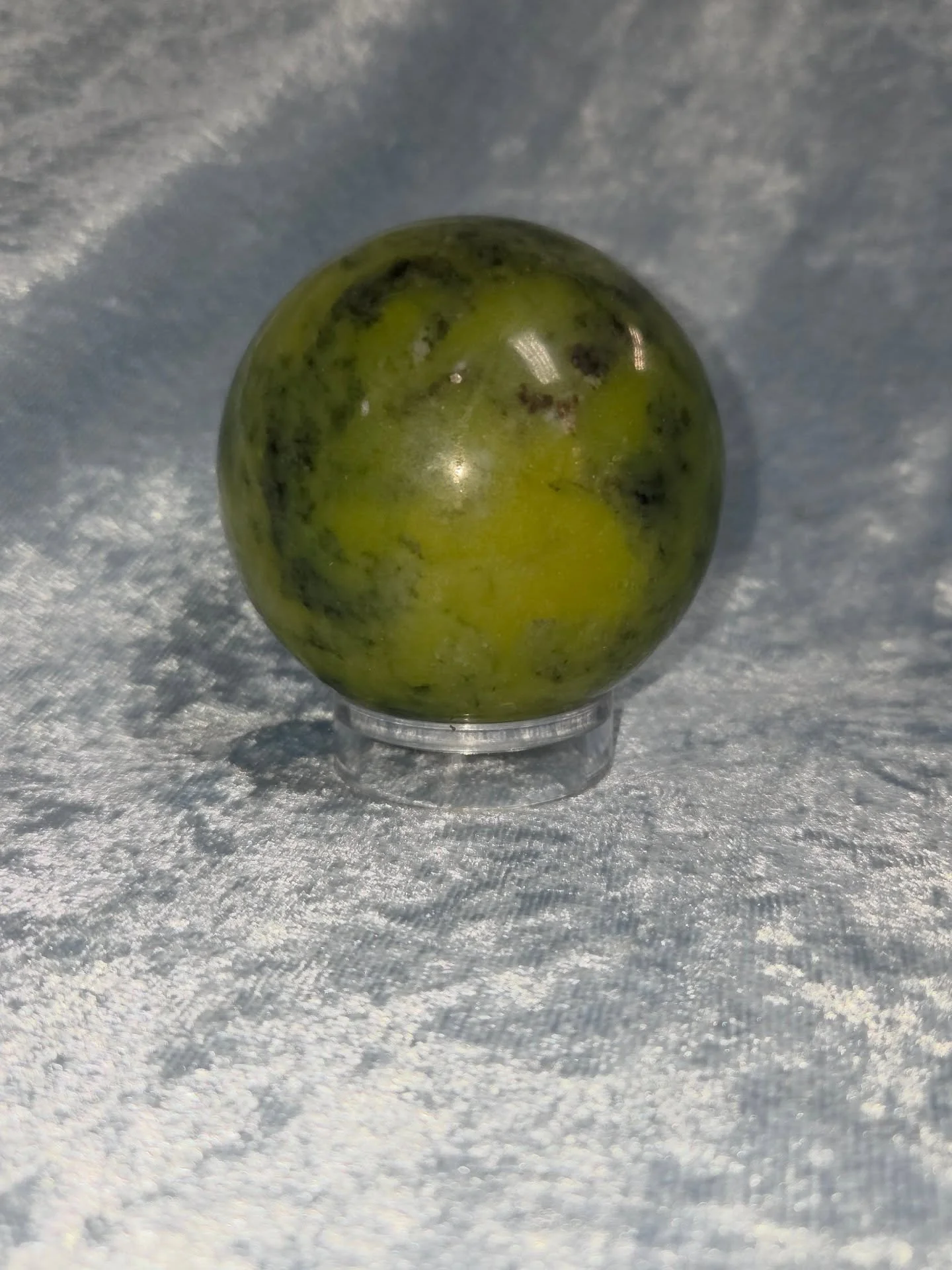 🐍𝐒𝐄𝐑𝐏𝐄𝐍𝐓𝐈𝐍𝐄 𝐒𝐏𝐇𝐄𝐑𝐄🐍--$7️⃣5️⃣

𝗦𝗲𝗿𝗽𝗲𝗻𝘁𝗶𝗻𝗲 is excellent for trance work, rituals, and Shamanistic works. It aids meditation 🧘&zwj;♀️ and balances your emotions and mental thinking.  Serpentine helps you understand the spiri