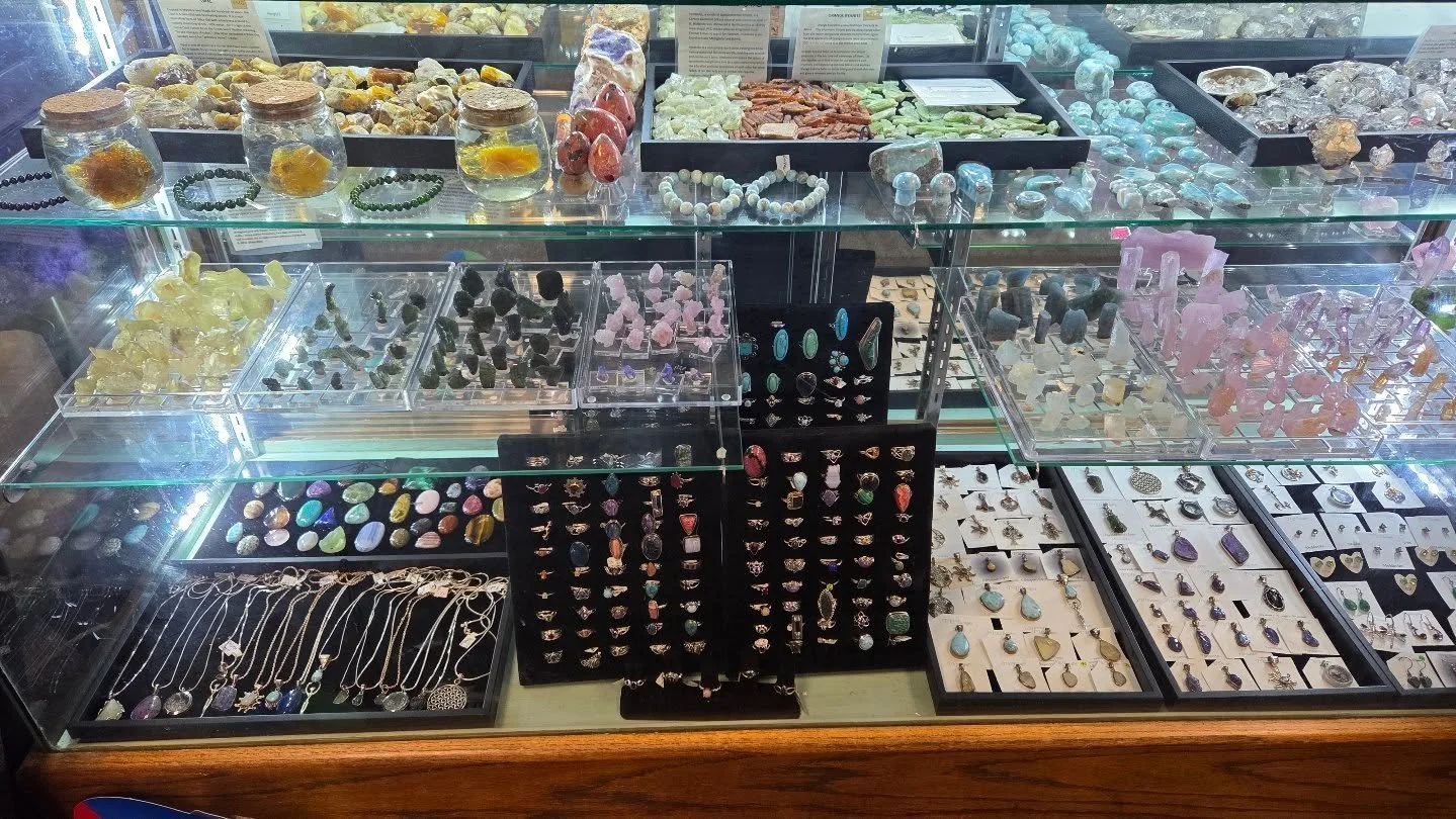 Our jewelry case just got a sparkling refresh with new sterling silver rings featuring all your favorite natural crystals! ✨💍 #naturalstones #jewelry #rings #crystals #crystaljewelry