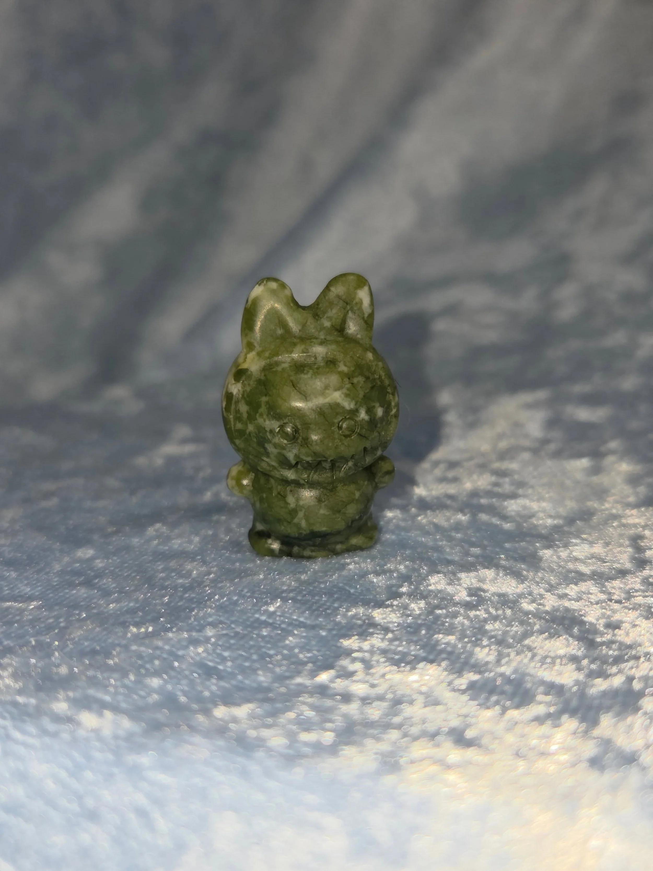 🐍𝐒𝐄𝐑𝐏𝐄𝐍𝐓𝐈𝐍𝐄 𝐋𝐀𝐁𝐔𝐁𝐔🐍--$1️⃣5️⃣

𝗦𝗲𝗿𝗽𝗲𝗻𝘁𝗶𝗻𝗲 is excellent for trance work, rituals, and Shamanistic works. It aids meditation 🧘&zwj;♀️ and balances your emotions and mental thinking.  Serpentine helps you understand the spiri