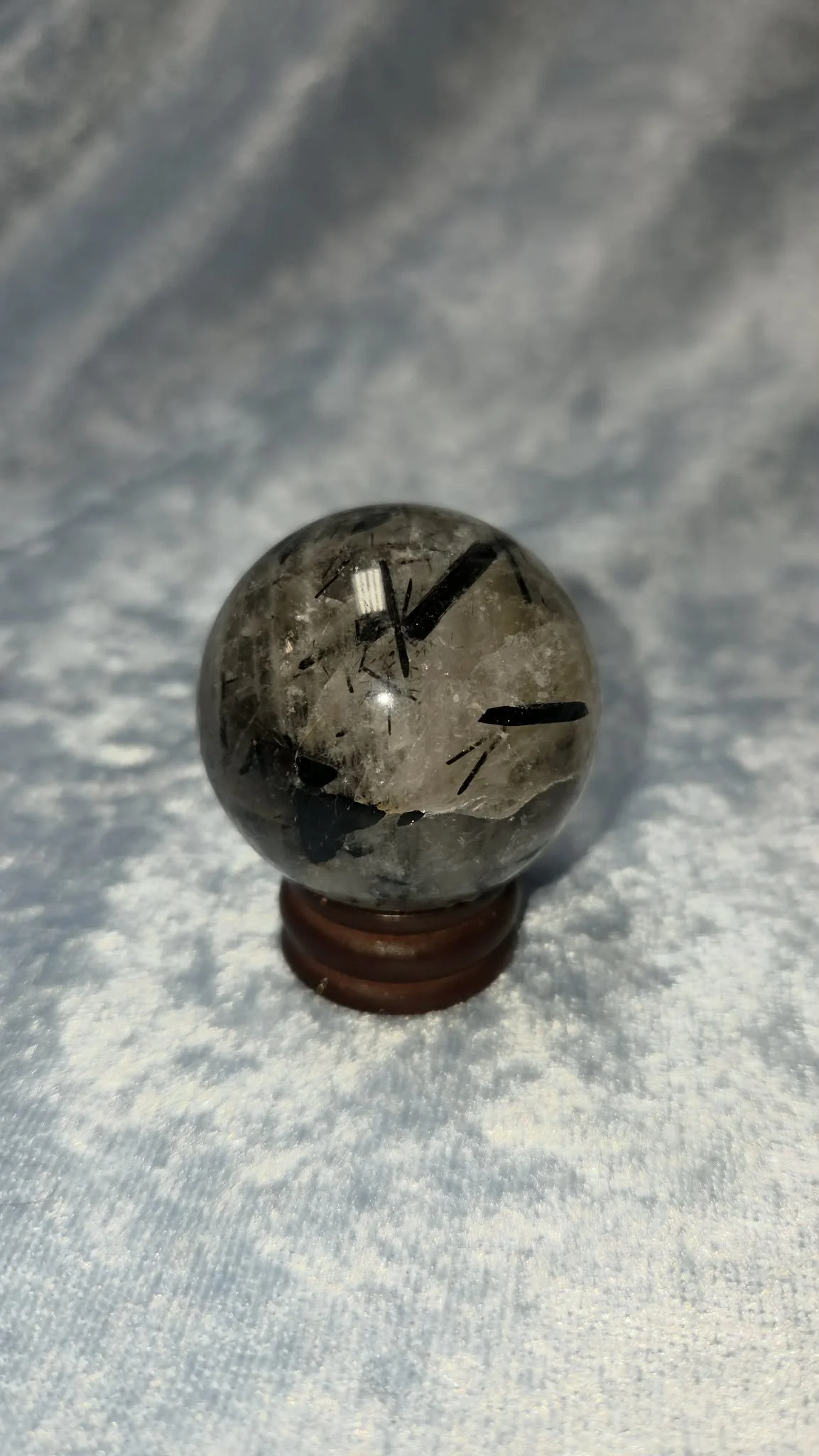 40mm Tourmalinated Quartz Sphere