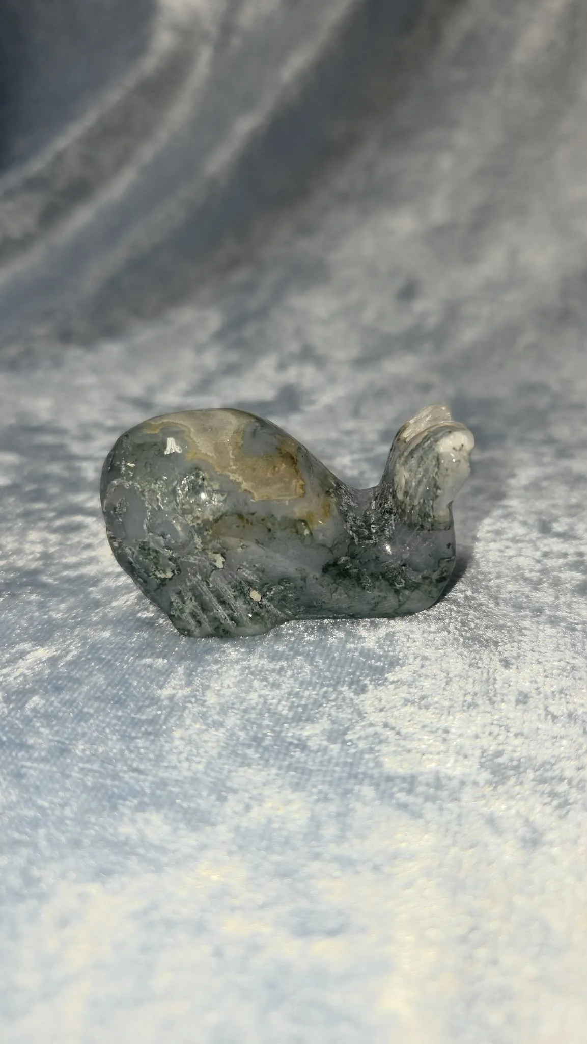 Moss Agate Whale