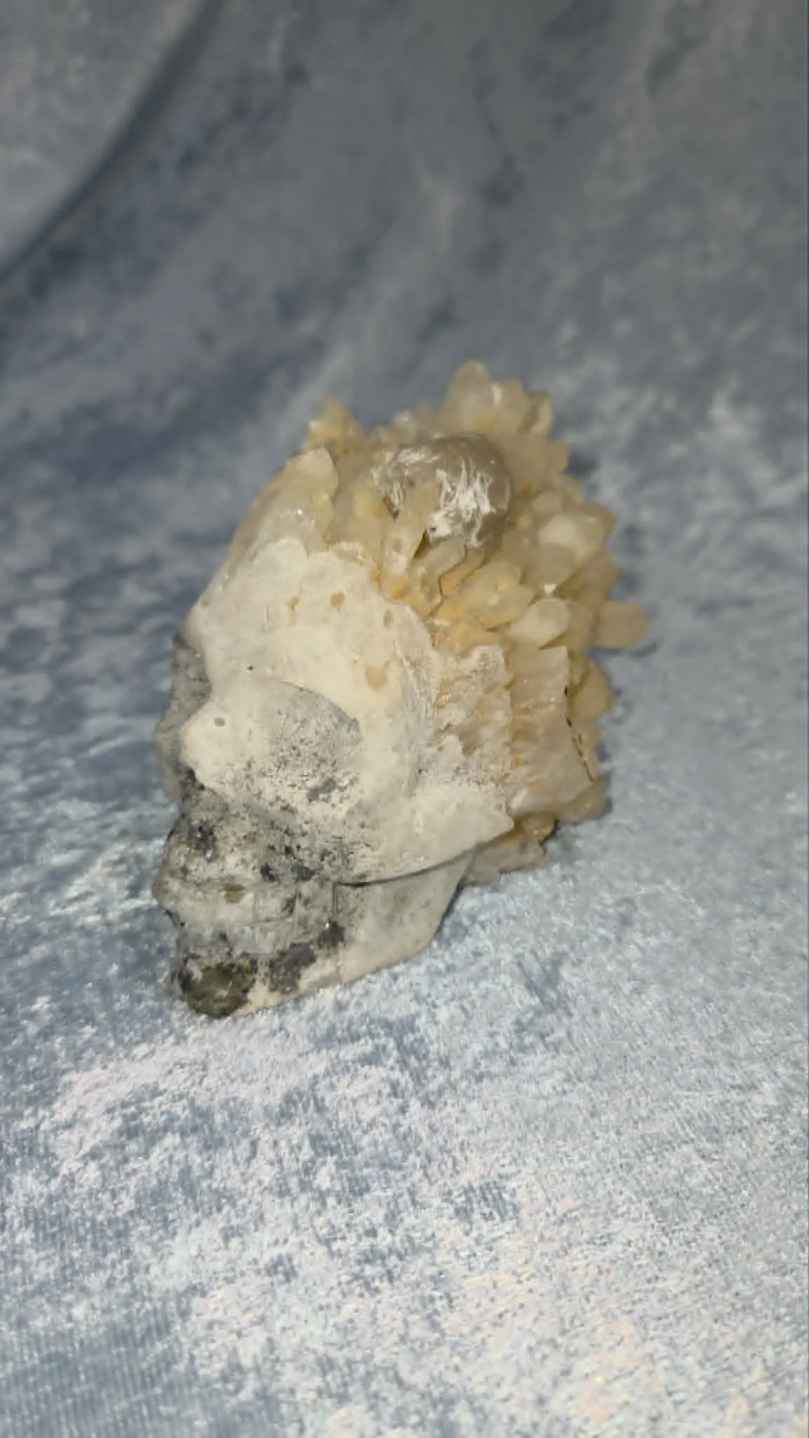 Quartz Crystal Cluster Skull
