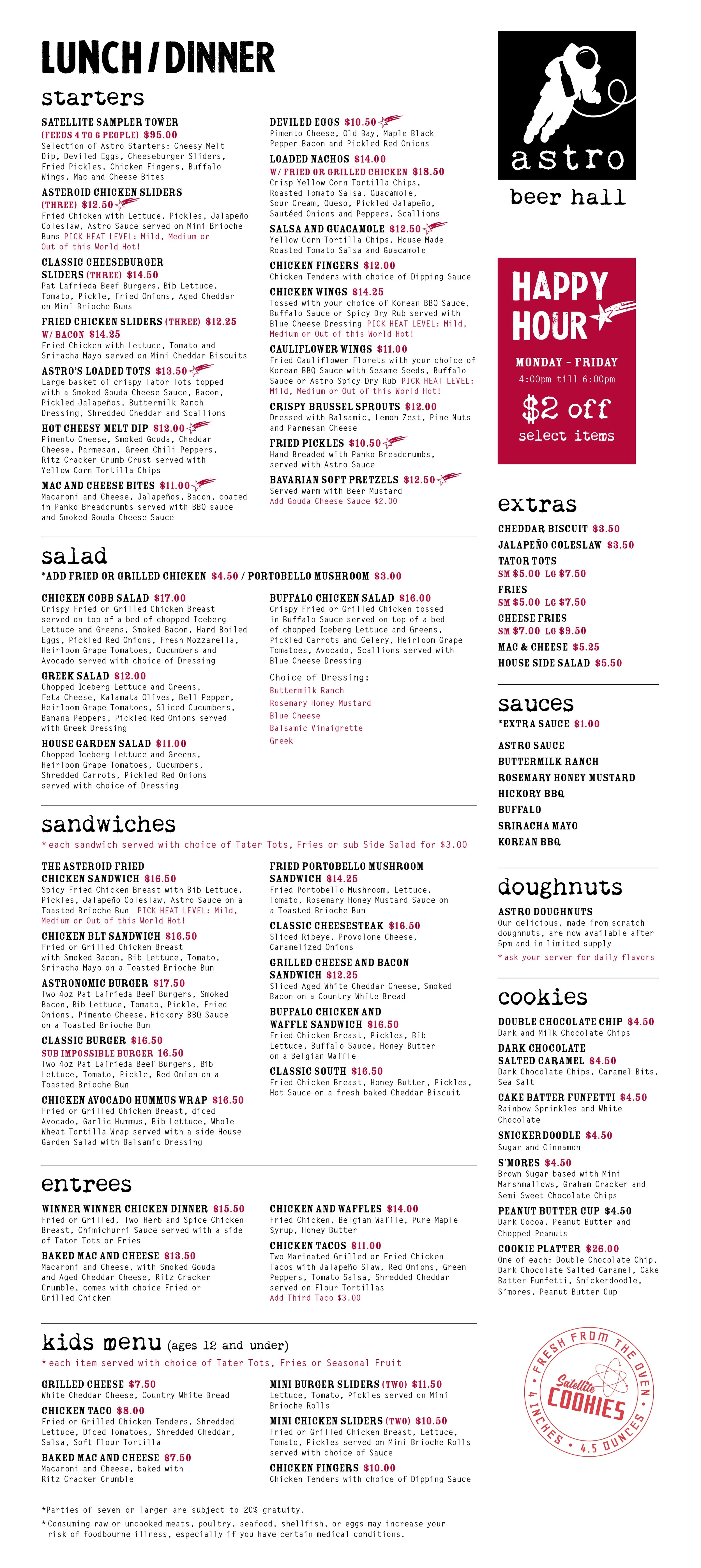 Menus — astro BEER hall
