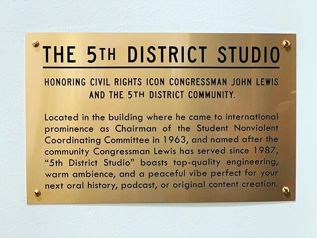 5th District Studio @constellations.community honoring @repjohnlewis and the community he serves.  Congressman Lewis served as Chair at SNCC whose offices were in this building in 1963.  We&rsquo;re proud of the legacy here, and happy to have a place