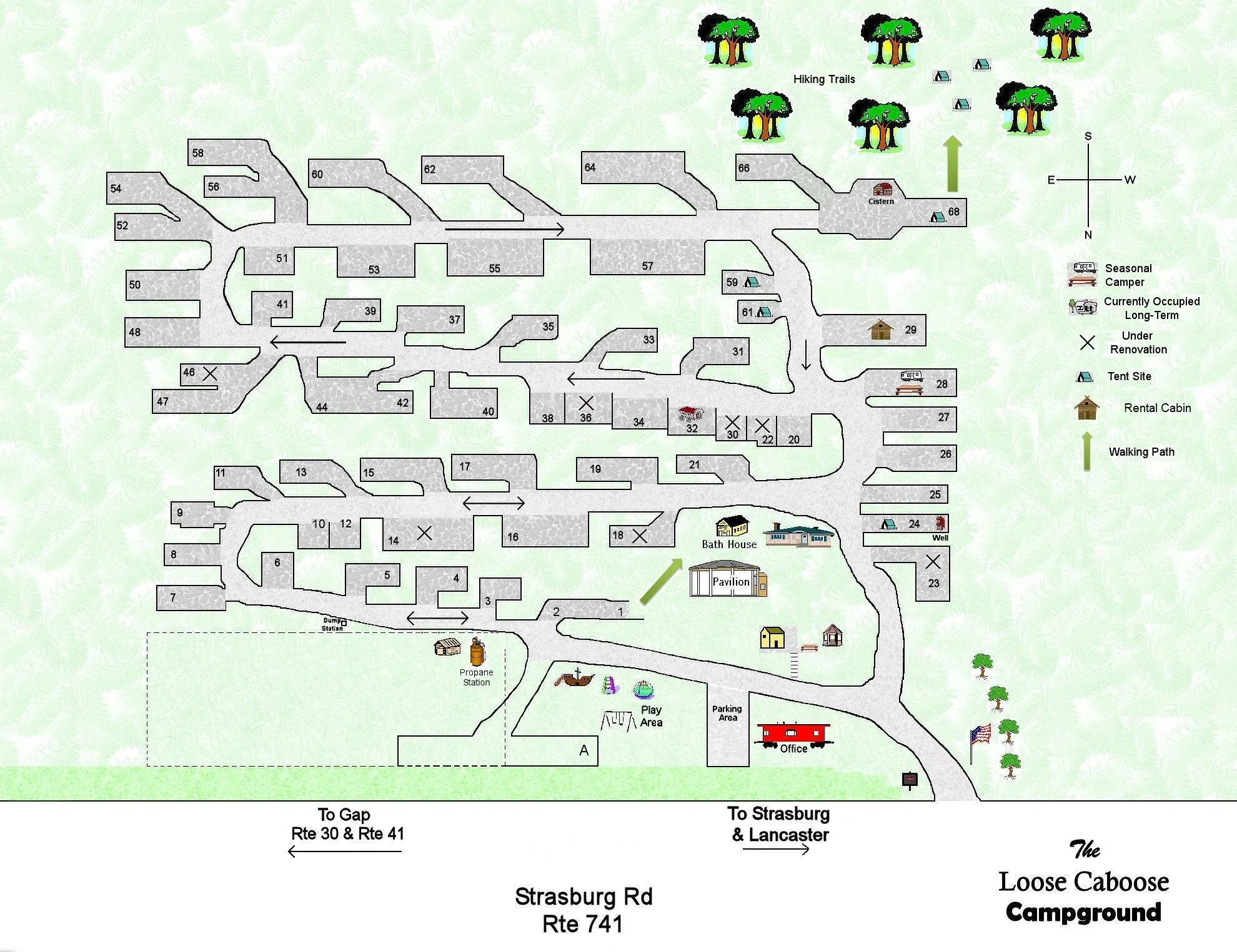 Park Map & Aerial View — The Loose Caboose Campground