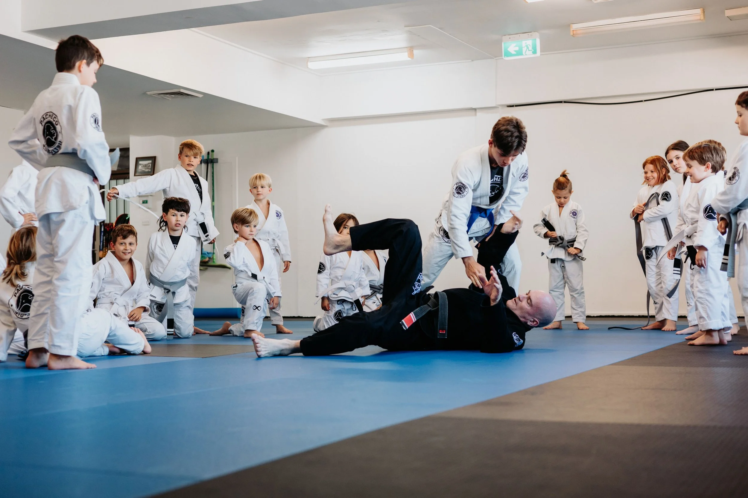 Junior Brazilian Jiu-Jitsu technique practice at Pacheco Jiu-Jitsu Avalon
