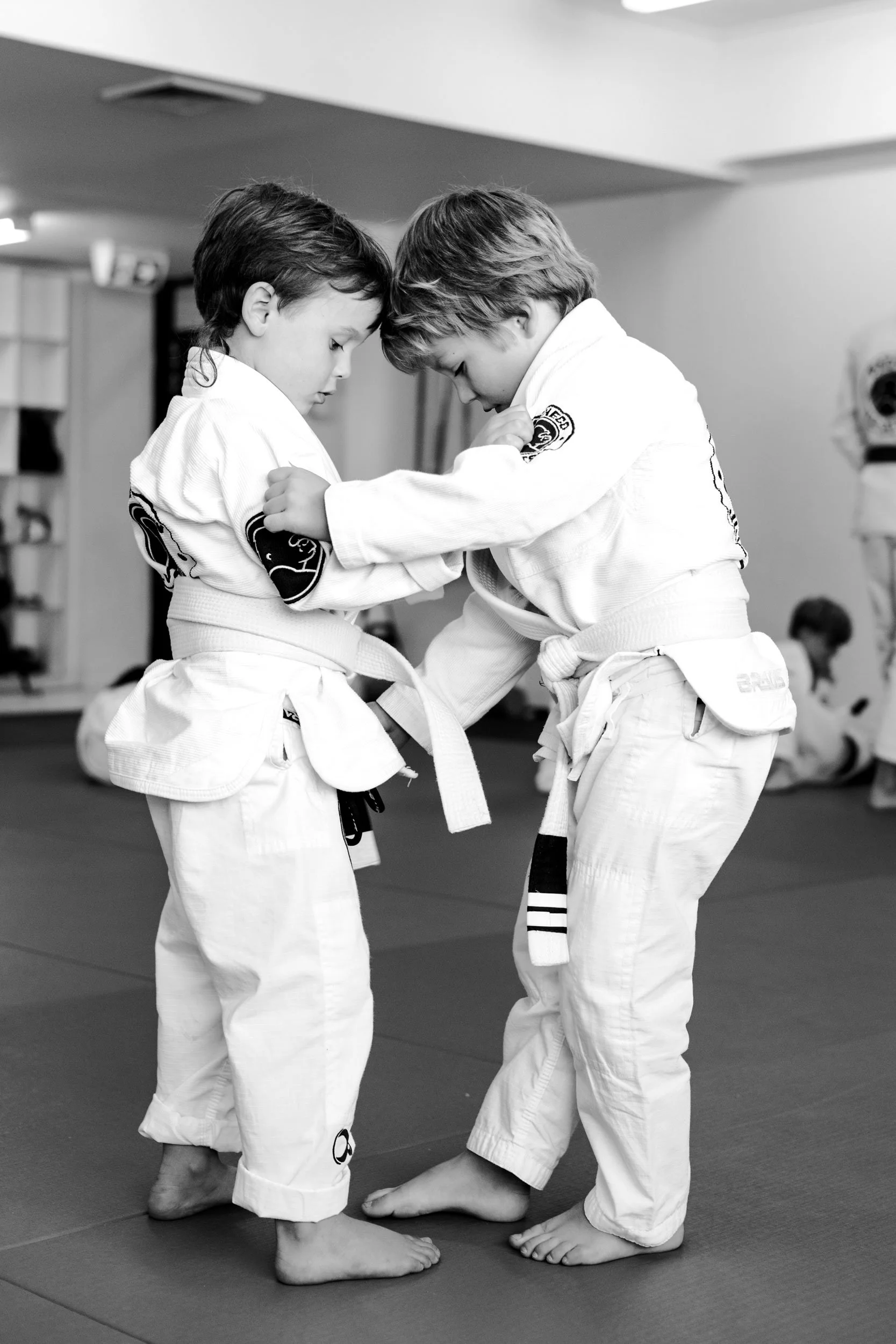 Junior Brazilian Jiu-Jitsu technique practice at Pacheco Jiu-Jitsu Avalon
