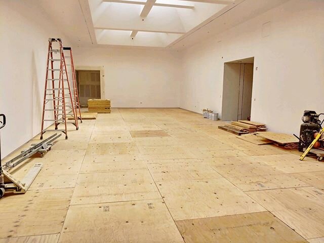 Recently got started on our Santa Barbara Museum of Art project. Our scope of work includes self-leveling and plywood installation throughout the main level areas, 3/4&rdquo; plywood over concrete on the upper level, and then supply &amp; install of 