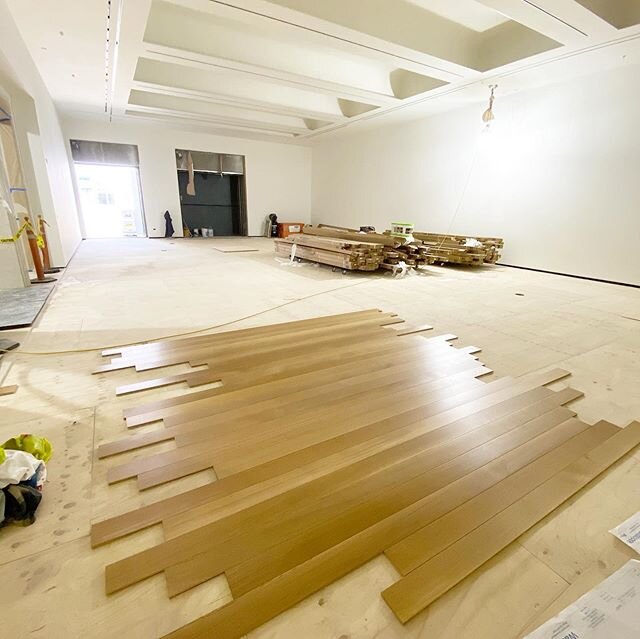 The Santa Barbara Museum of Art install is finally starting 🙌 We custom made this one of a kind 5&rdquo; wide, Rift Exclusive, Premium Grade, 6&rsquo; to 12&rsquo; long boards only! This is the first room in this phase of the job which in total is a