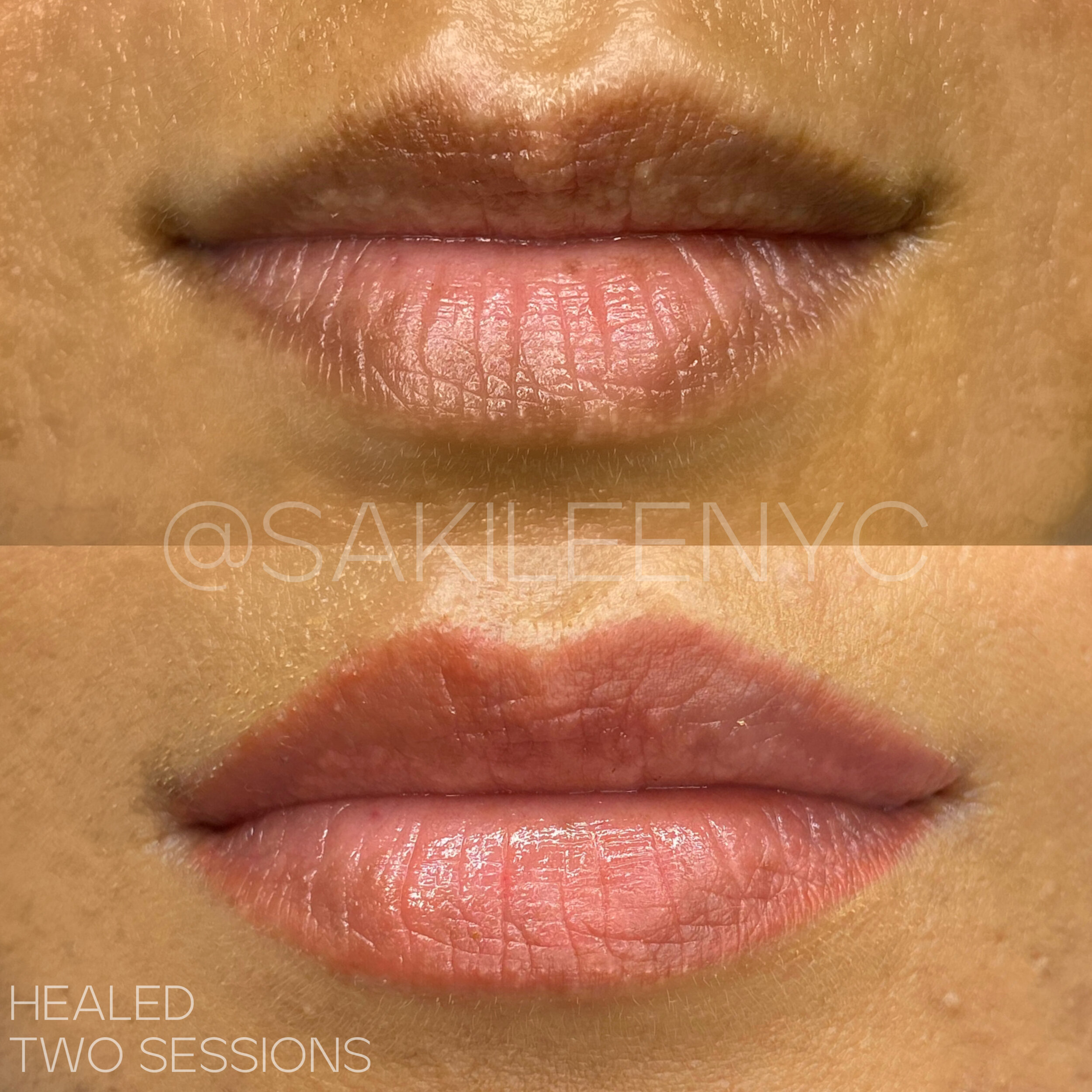 lip blend tattoo before and after