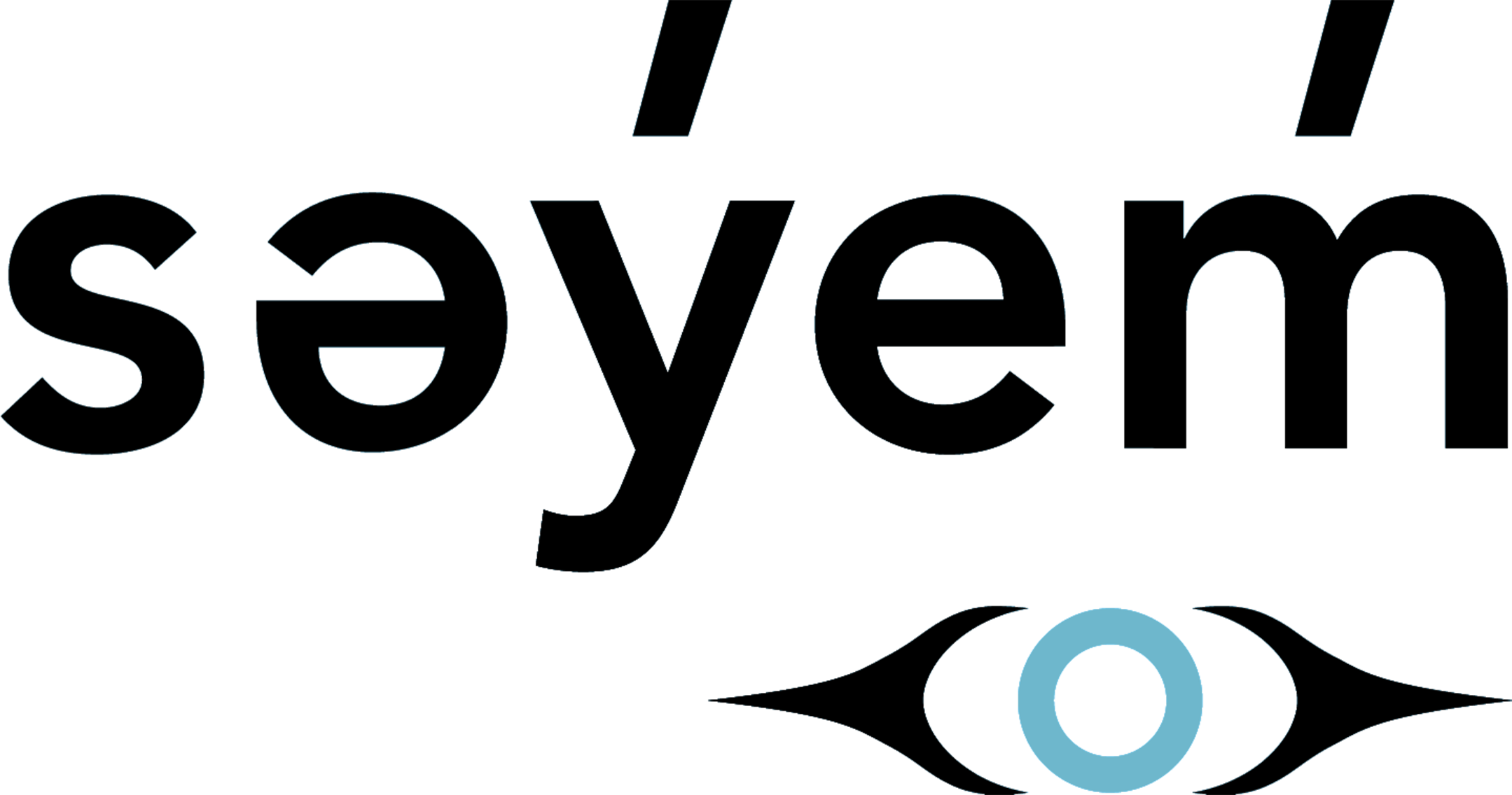 The image features the word 'sevem' in large letters with an eye symbol below it, which includes a circular shape in blue with black accents and lines extending outward, possibly representing an eye.