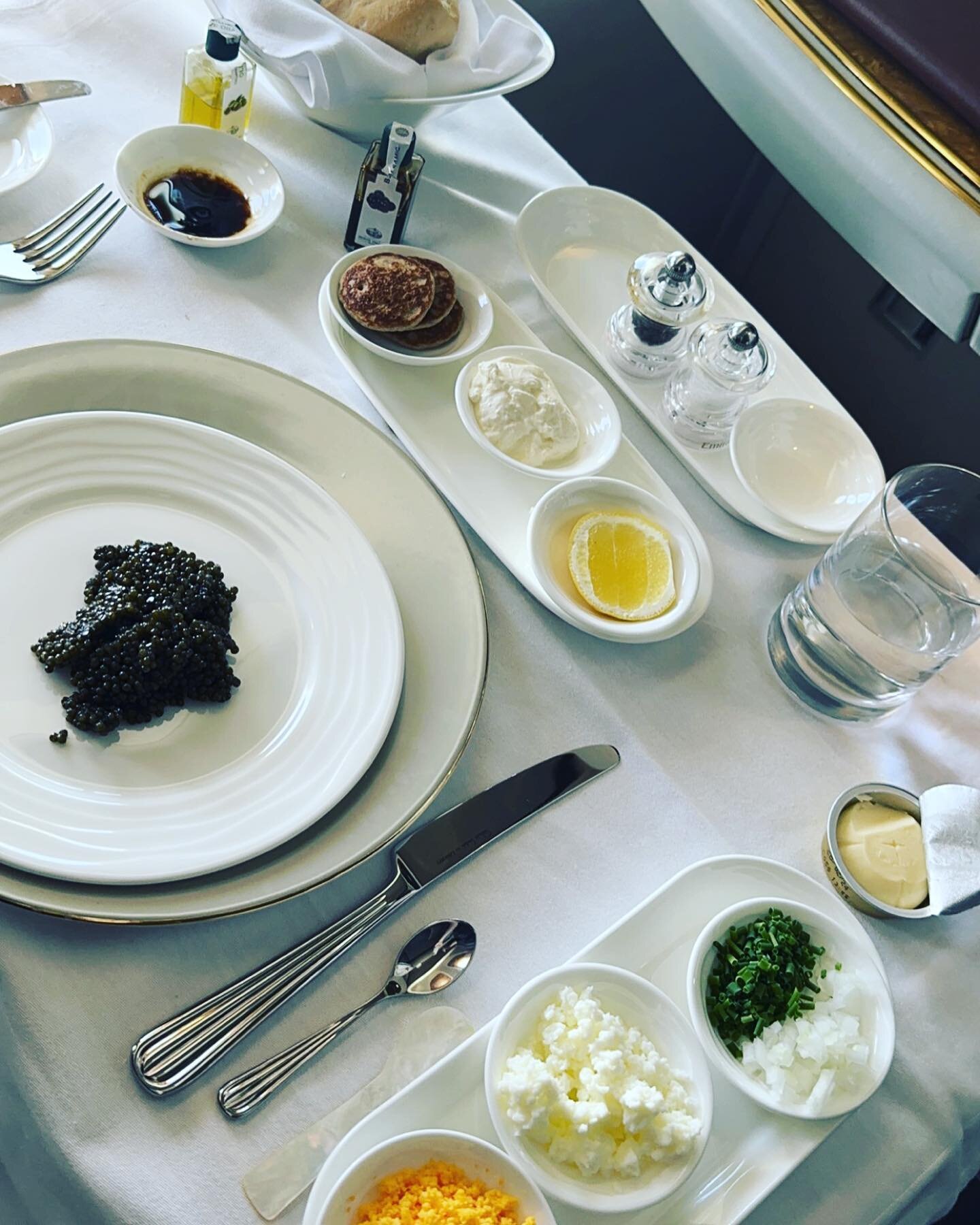 Caviar starter on Emirates First Class ✈️
.
.
.
.
#firstclass #admontravels #caviar #luxury #luxuryliving #lux #luxurylifestyle #travel