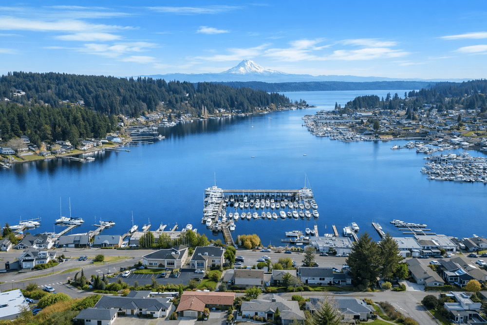 Downtown Gig Harbor aerial view