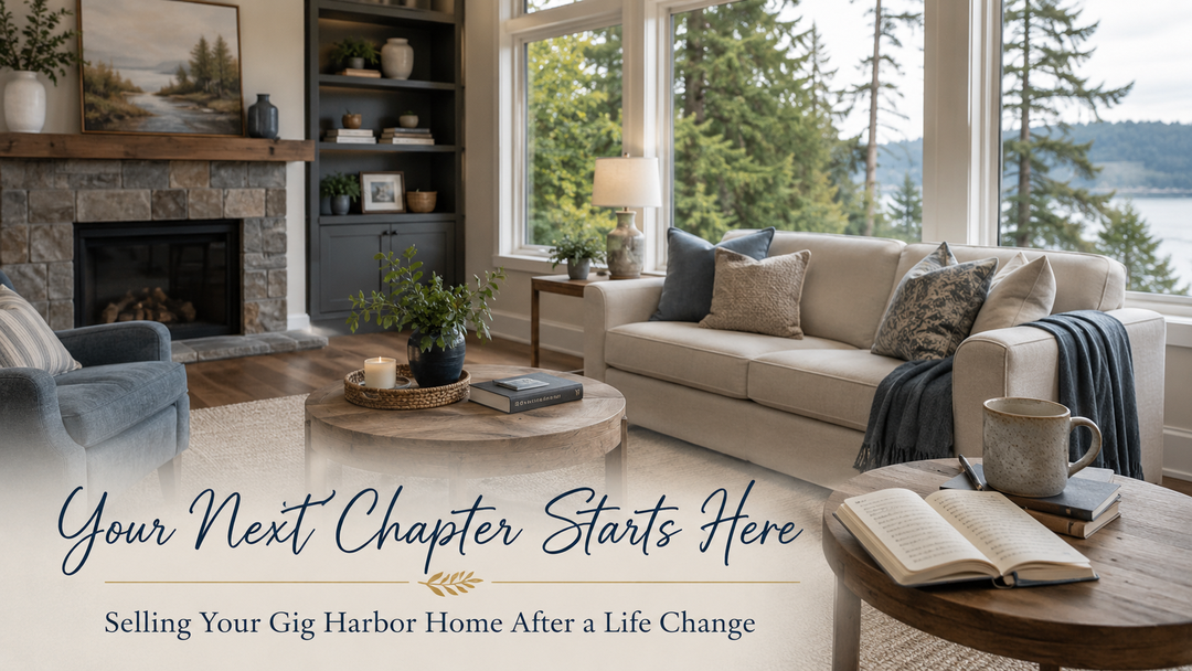 Calm Gig Harbor home interior representing a life transition and new beginning