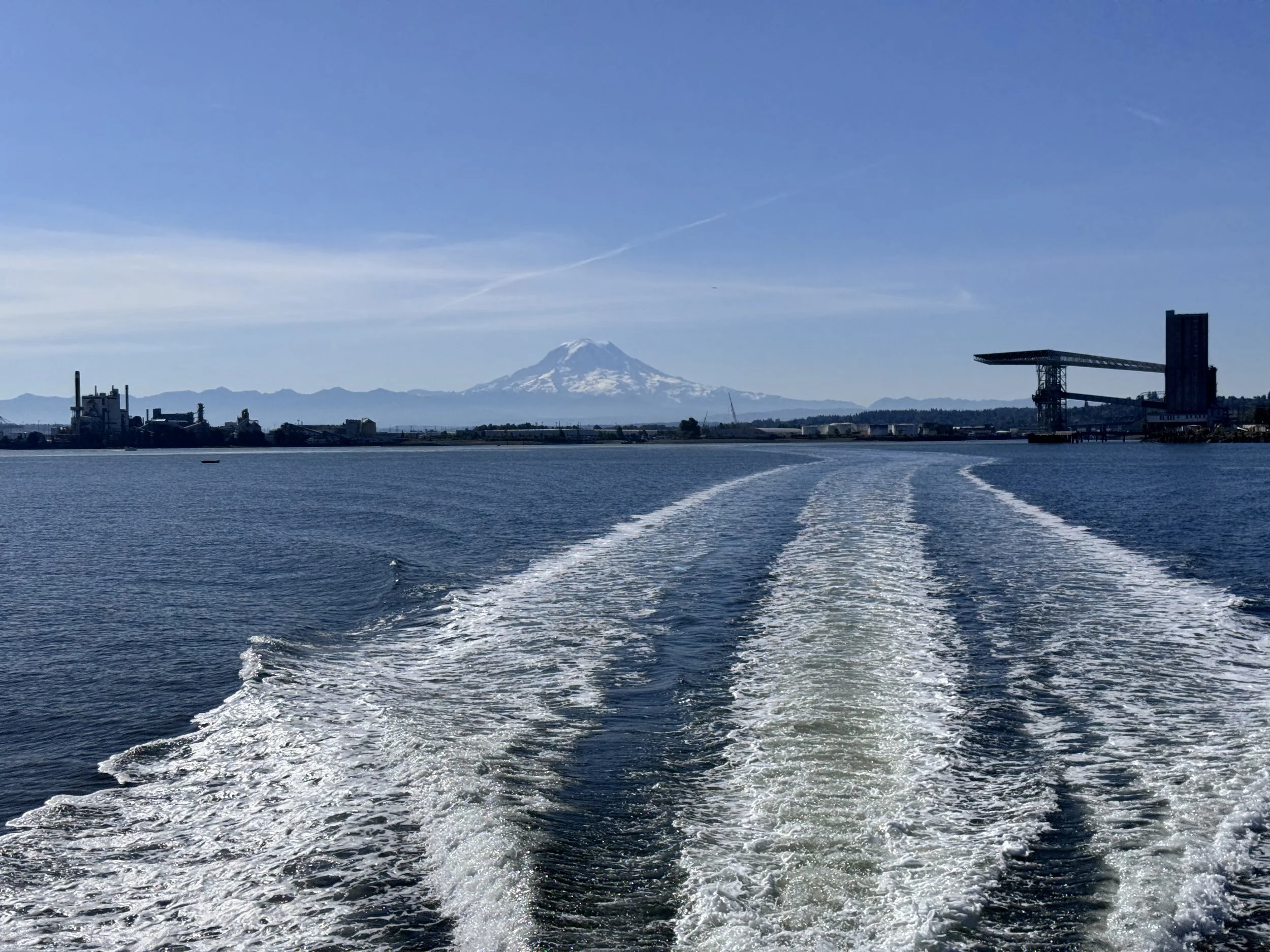 Mount Rainier from a boat in Tacoma WA