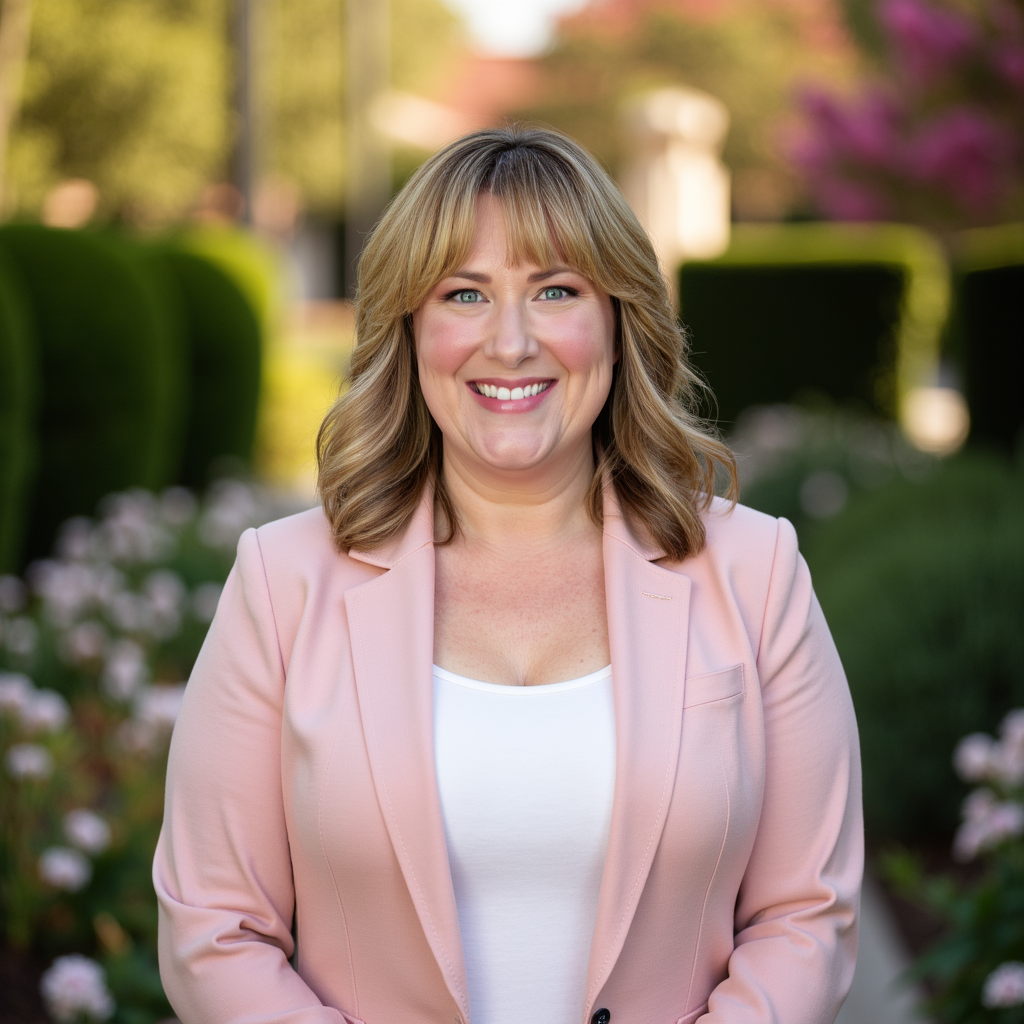 Stacia Whatley Gig Harbor real estate broker outdoors garden setting StaciaSellsHomes Associates