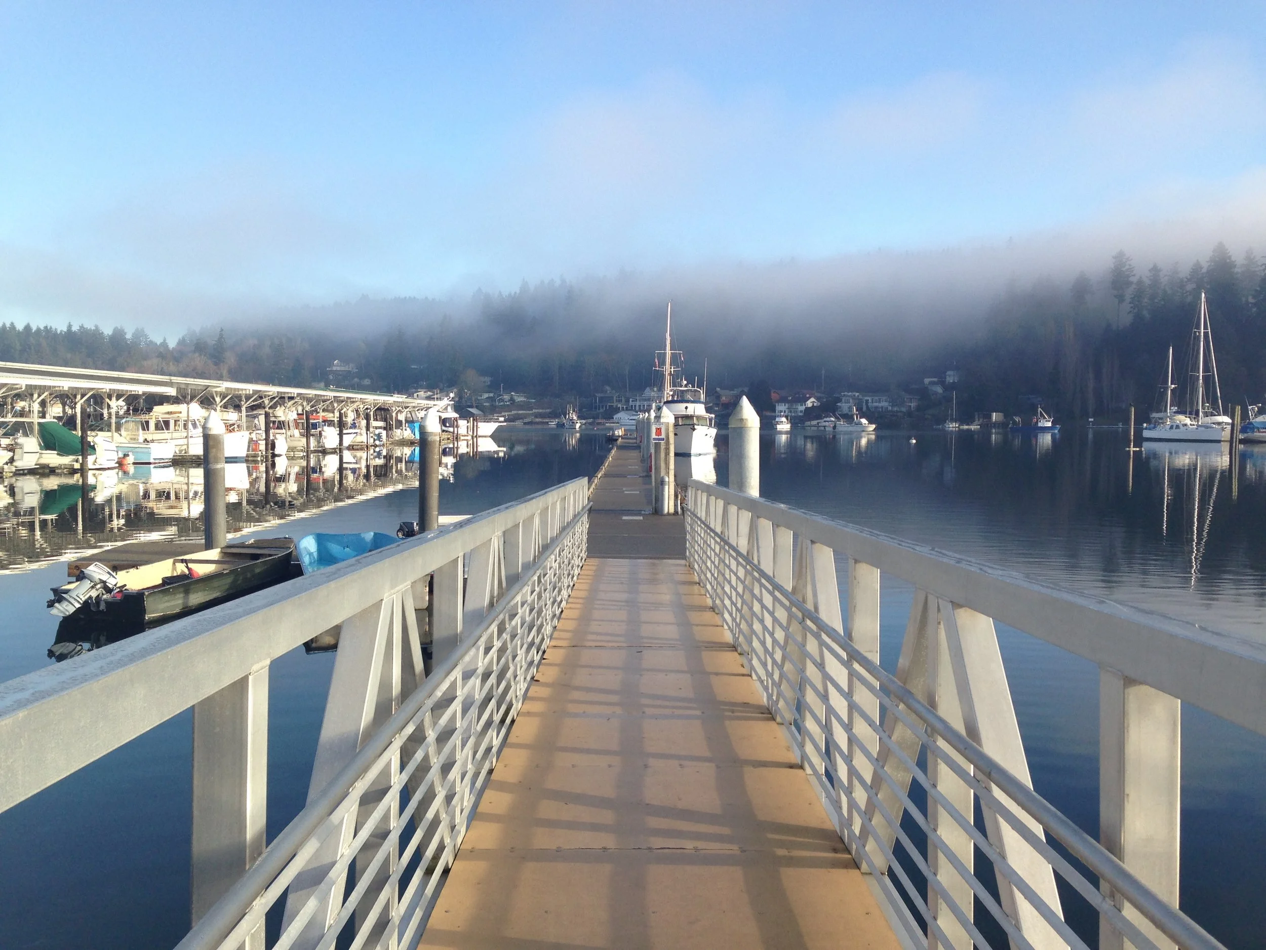 Gig Harbor waterfront marina. Public dock entrance.