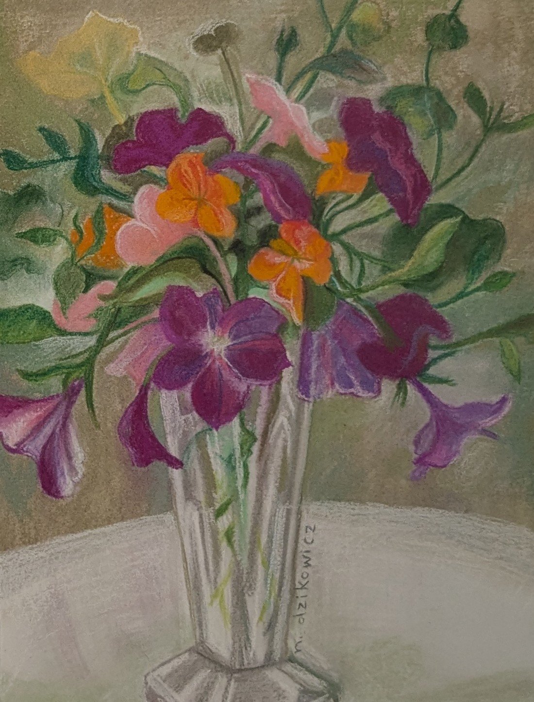 Nancy Dzikowicz - Petunias and Nasturtius.jpg