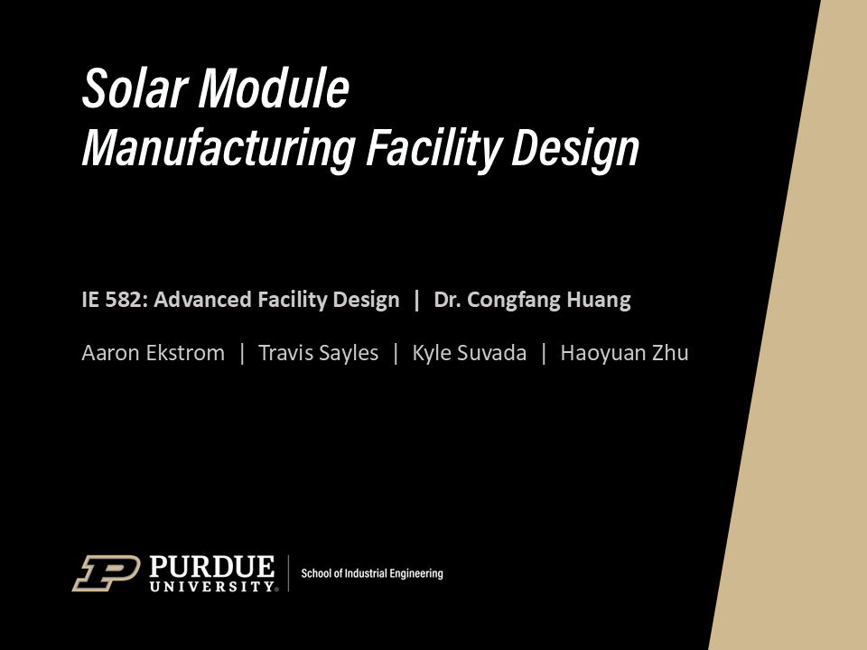 Graduate Program - Design of solar module manufacturing facility