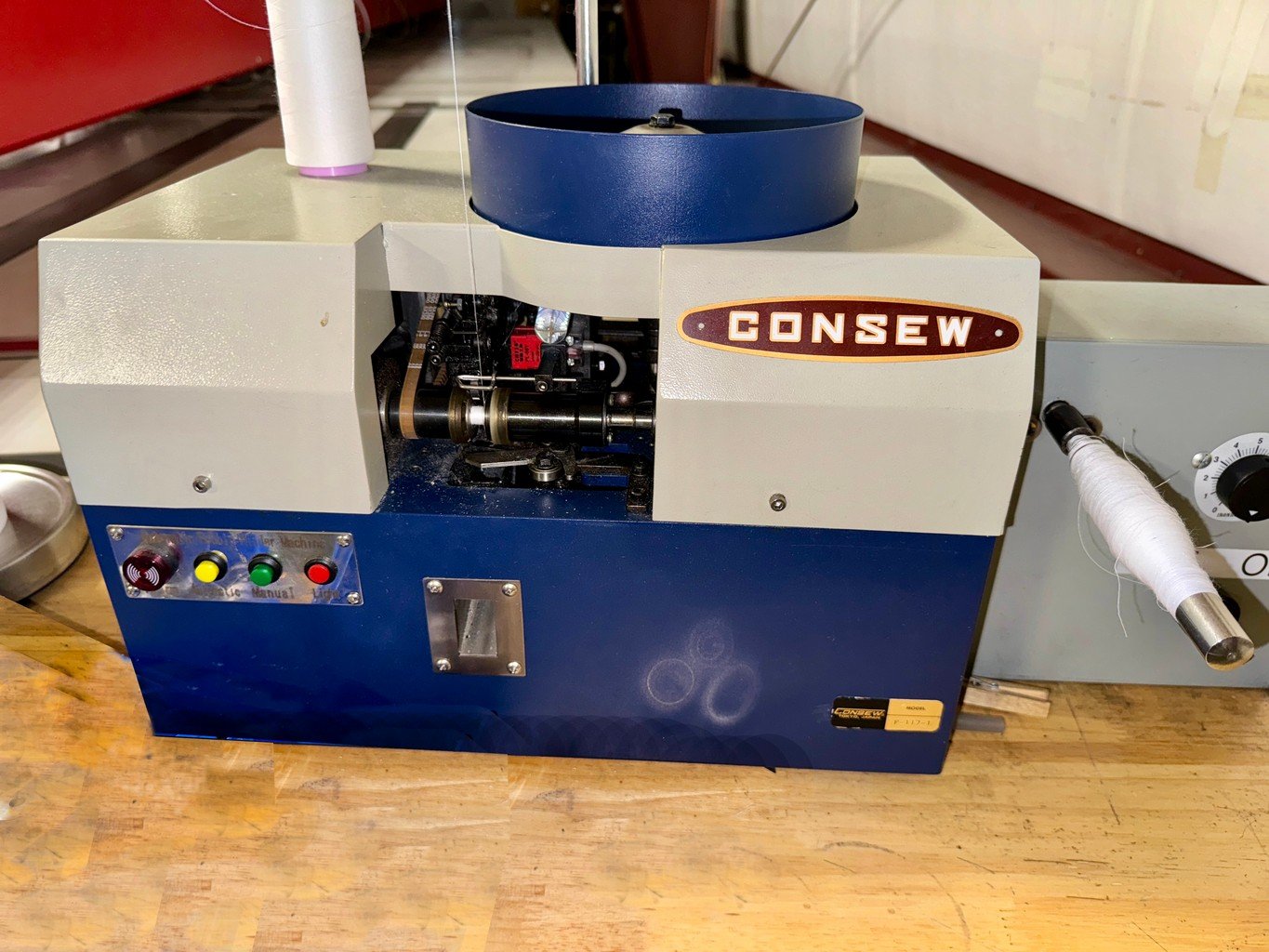 2020 Consew F-117-1 Benchtop Automatic Bobbin Winding Machine