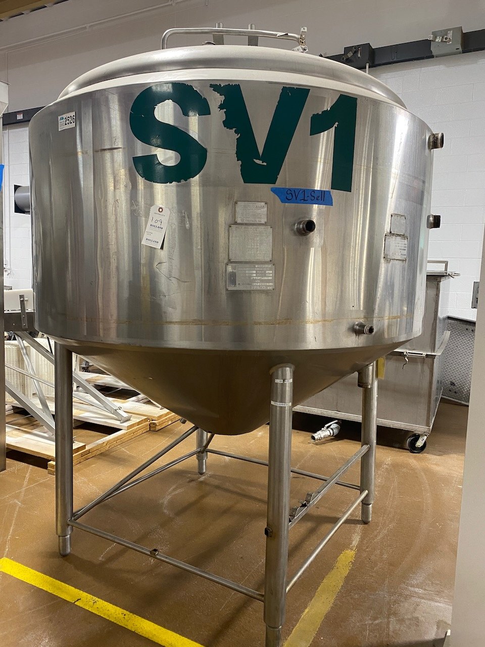 APV Crepaco Jacketed stainless steel tank
