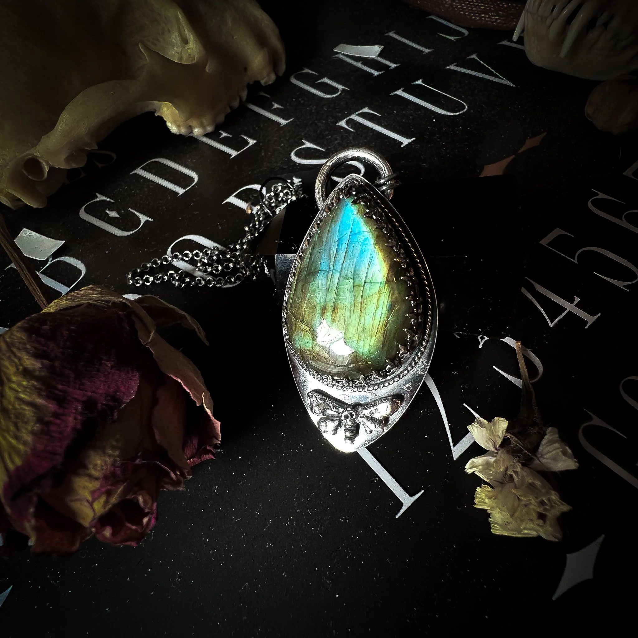 Death Moth and Labradorite Necklace