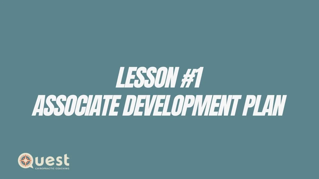 Lesson #1: Associate Development Plan