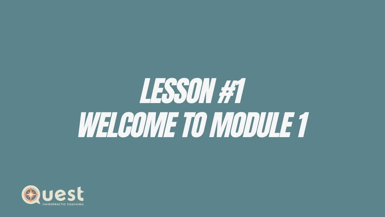 Lesson #1: Welcome to Module 1