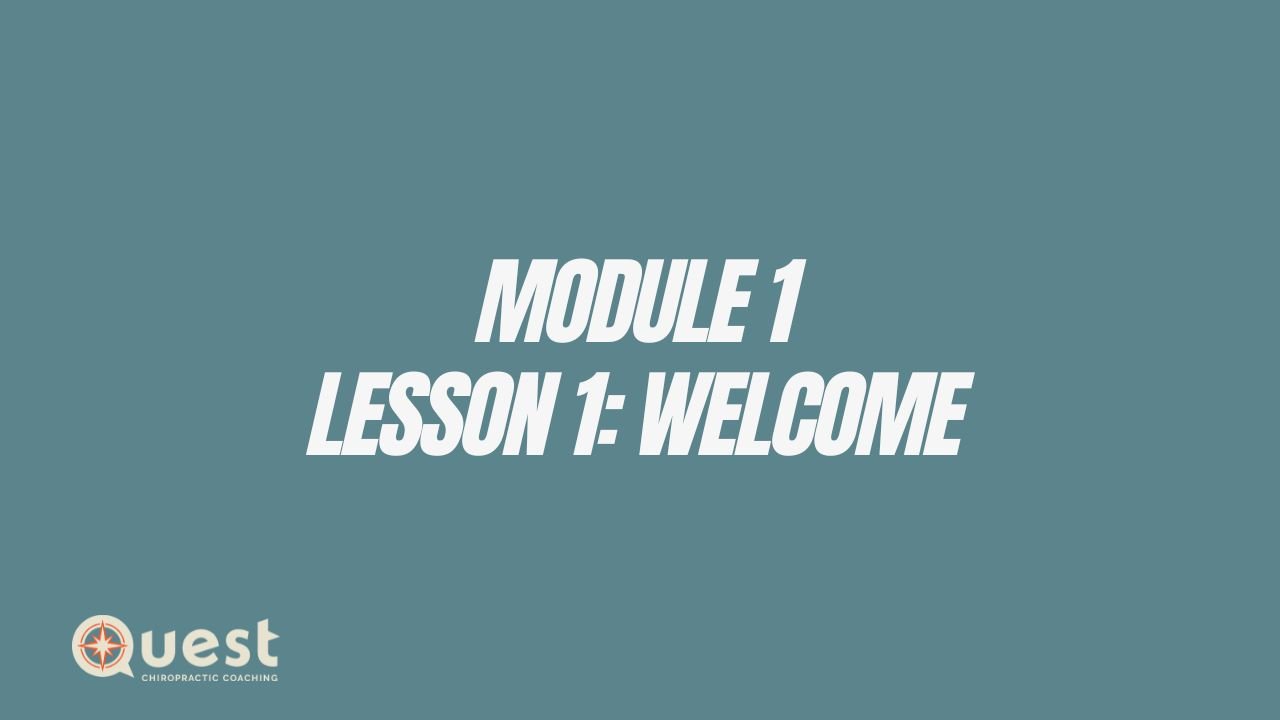 Module 1: Lesson 1: Welcome