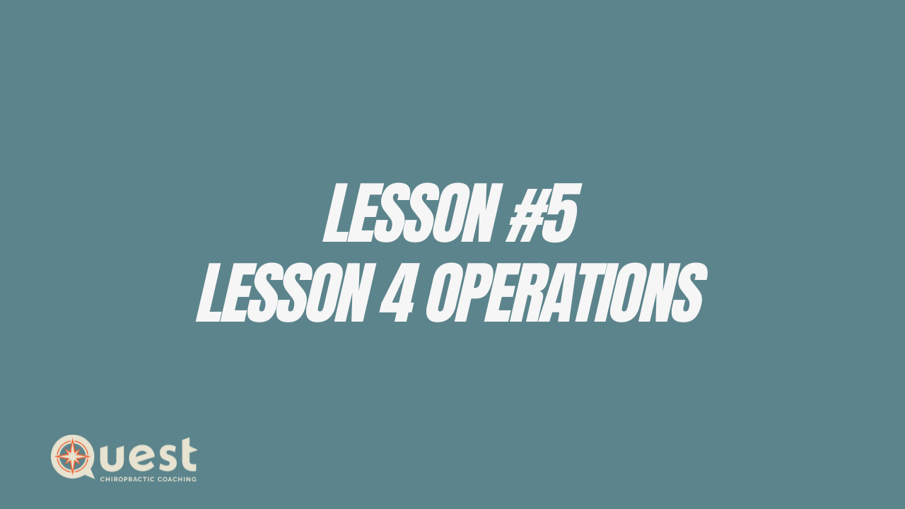 Lesson #5: Lesson 4: Operations