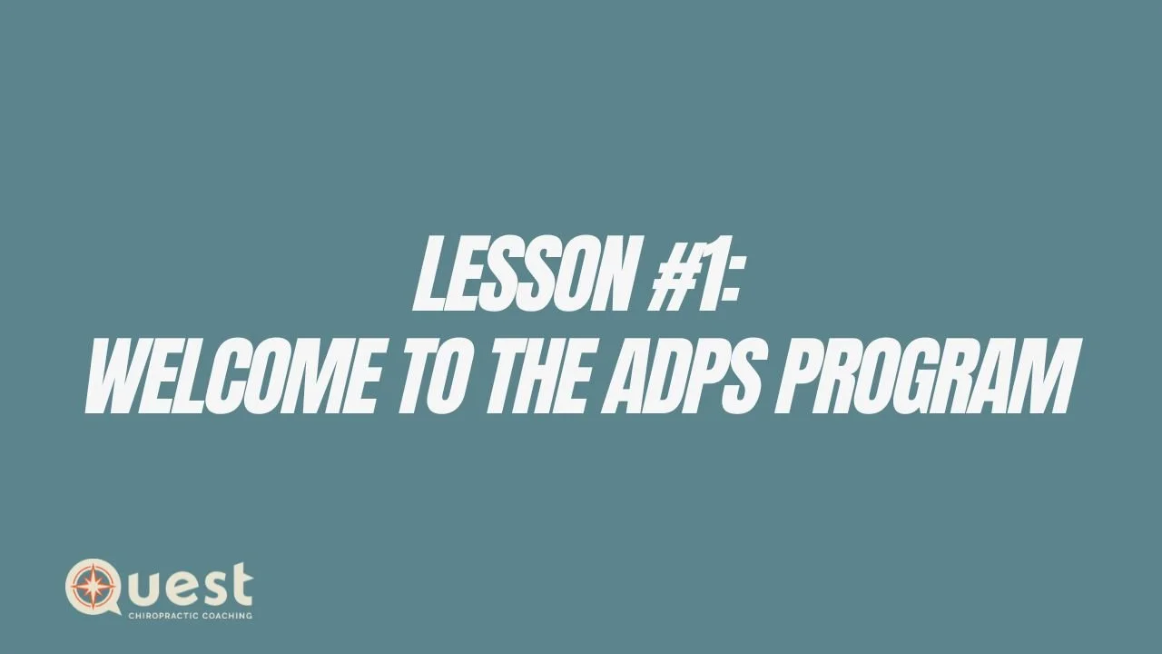Lesson #1: Welcome to the ADPS program