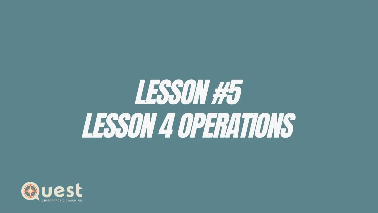 Lesson #5: Lesson 4: Operations