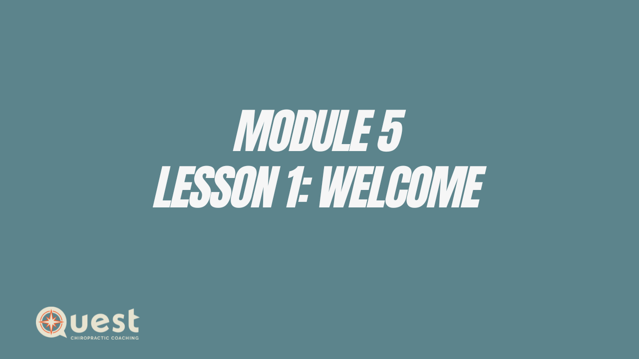 Module 5: Lesson 1: Welcome