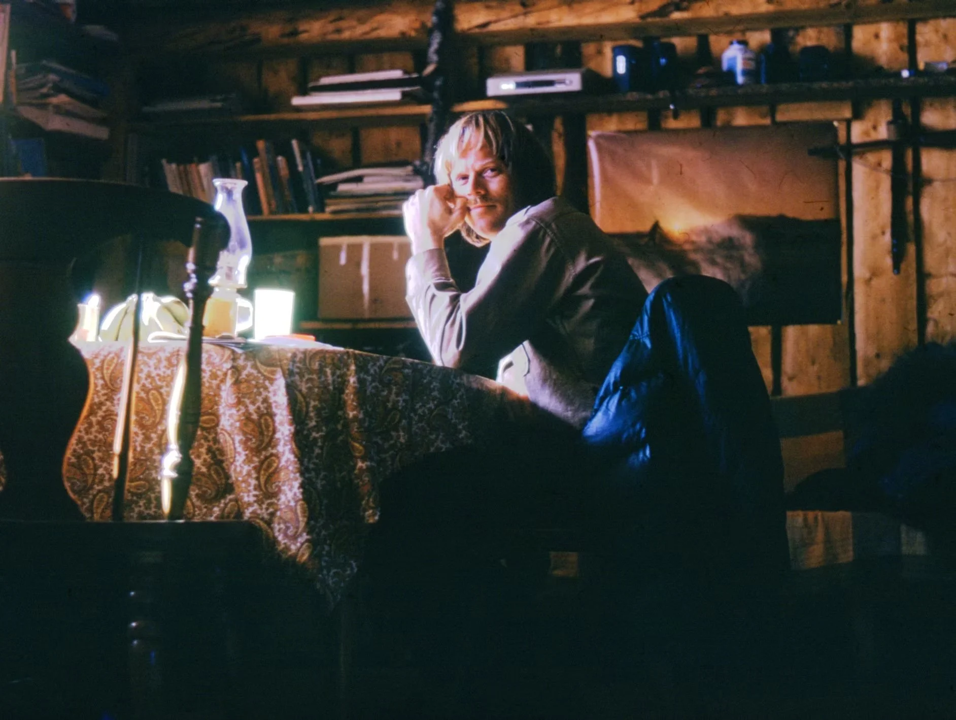 Richard taking a break from writing field notes in Huslia, Alaska.