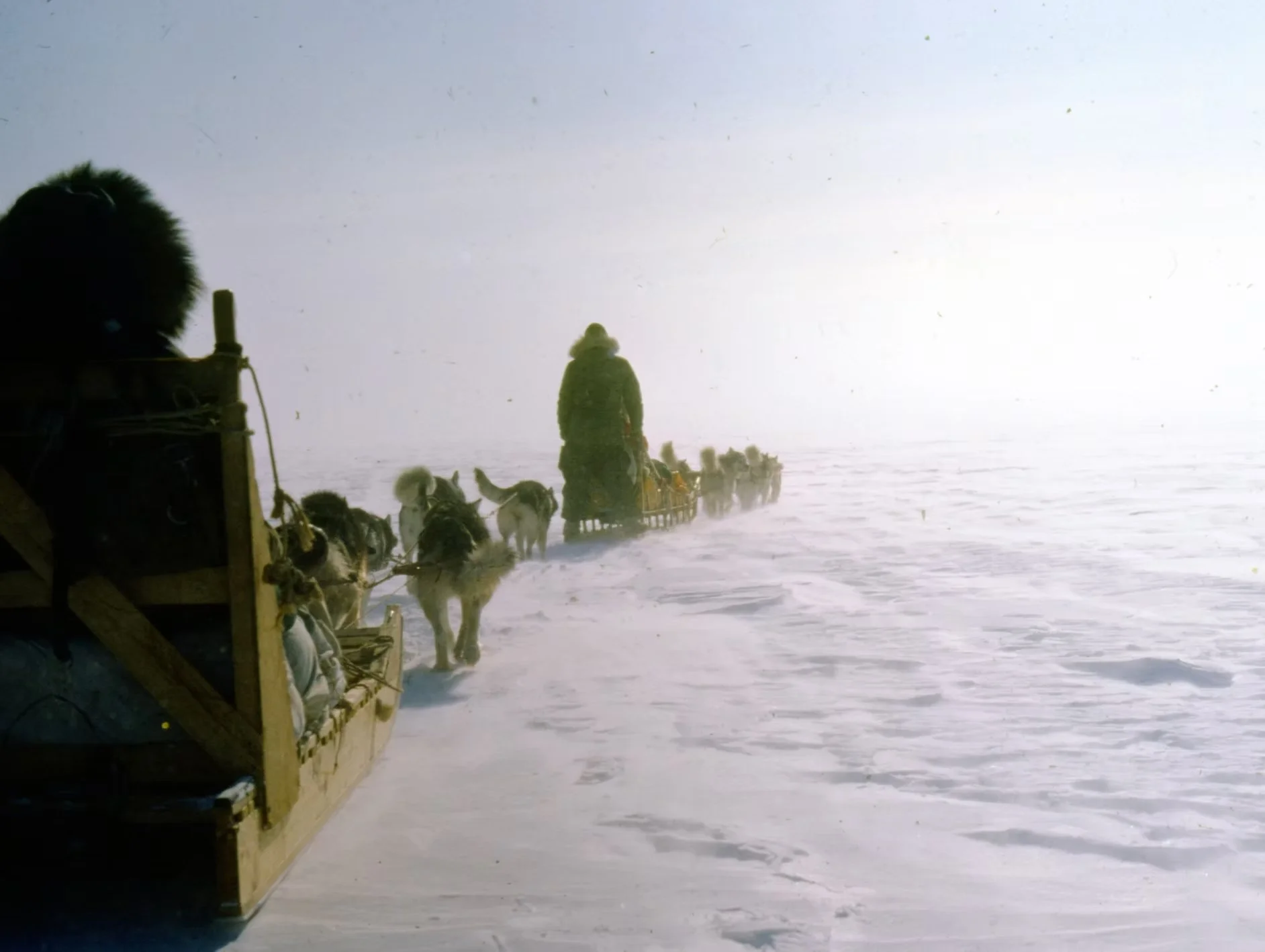 Richard left Wainwright in the fall of 1966. Ten years and four dog teams later, he's mushing with friends through Dalki Pass to spend the winter in Huslia, a village on the banks of the Koyukuk River.