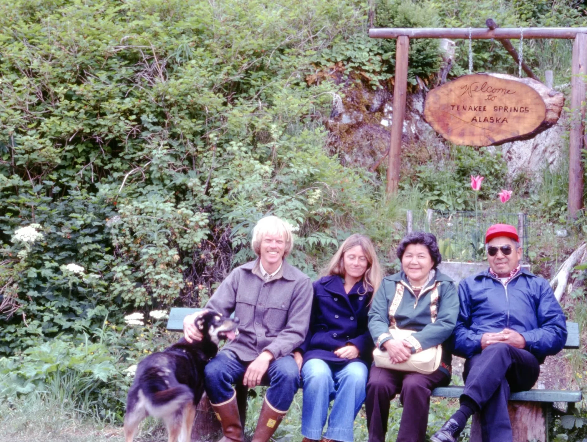Catherine and Steven Attla visiting Richard and Kathy in Tenakee, Alaska.