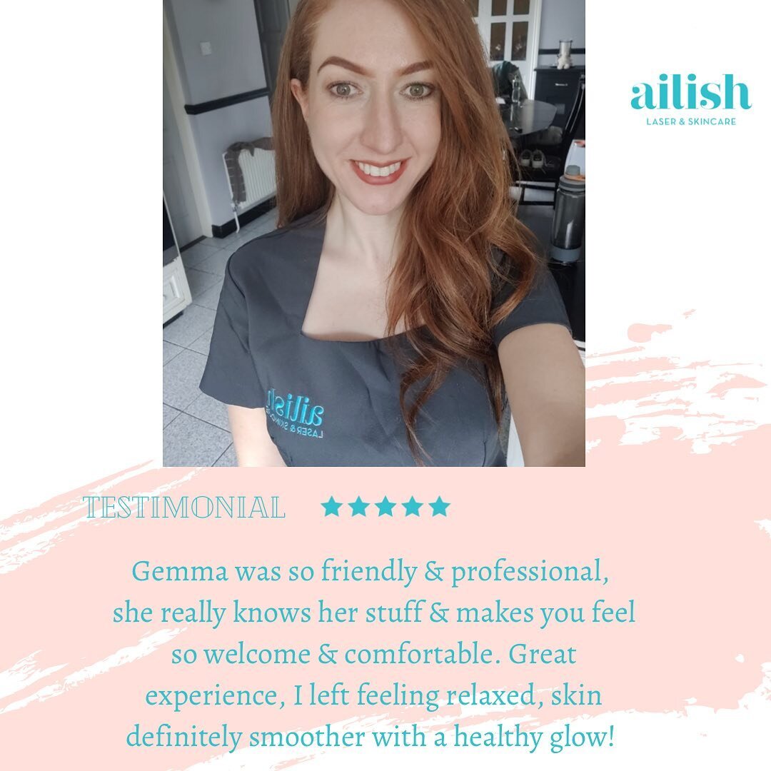 Gemma ⭐️

Reviews mean the world 🌎 to us ❤️
Can&rsquo;t wait to get back to doing what we love soon. 🤞🏻

#wemissourclients 
#environskincare 
#skinconsult 
#ailishlaserskincarekilkenny 
#kilkenny 
#keiranstreet