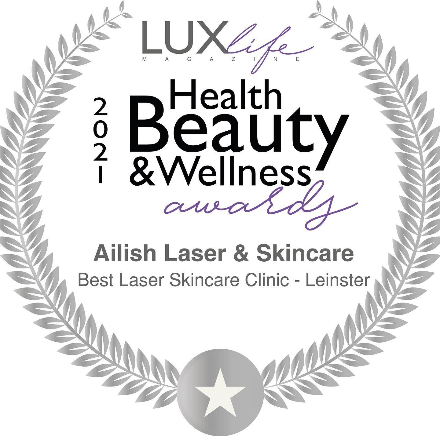 We won !!🎉🎉🎉

We are all on a high, not only to be nominated, but to actually win &ldquo;Best Laser &amp; Skincare Clinic Leinster&rdquo; 

Thank You to the Health &amp; Wellness Awards for nominating us ❤️

#teamworkmakesthedreamwork 
#ailishlase