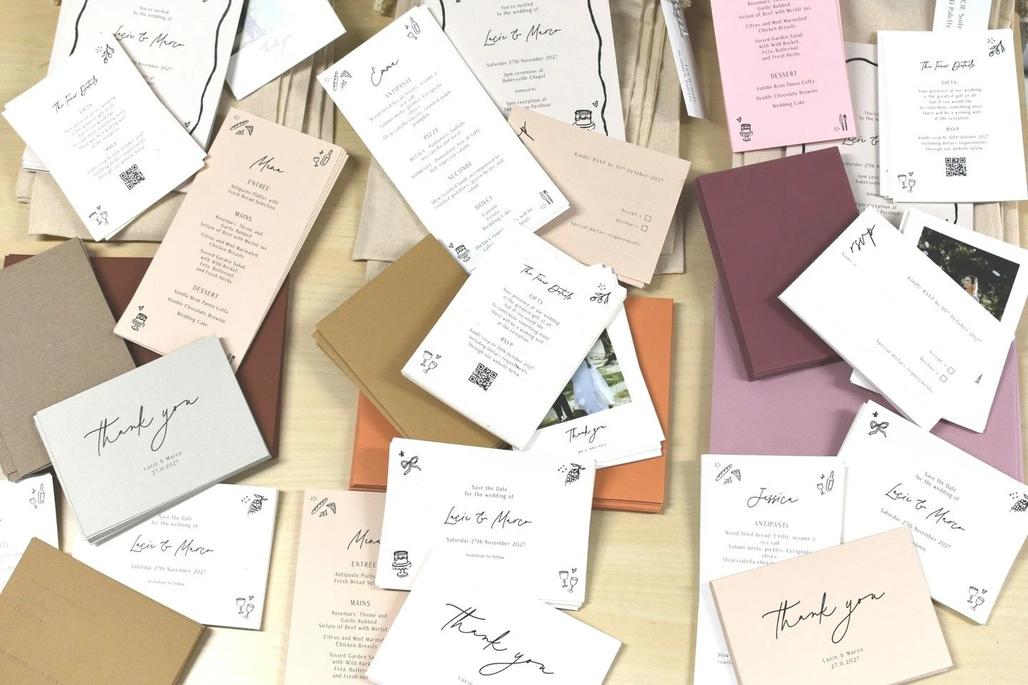 We&rsquo;ve been busy creating our adorable sample packs just for you! They let you touch and feel our beautiful cards before making any big decisions! 🙌

#WeddingStationery #SamplePack #MilaAndMay #WeddingPlanning #StationeryLove #BridalInspiration
