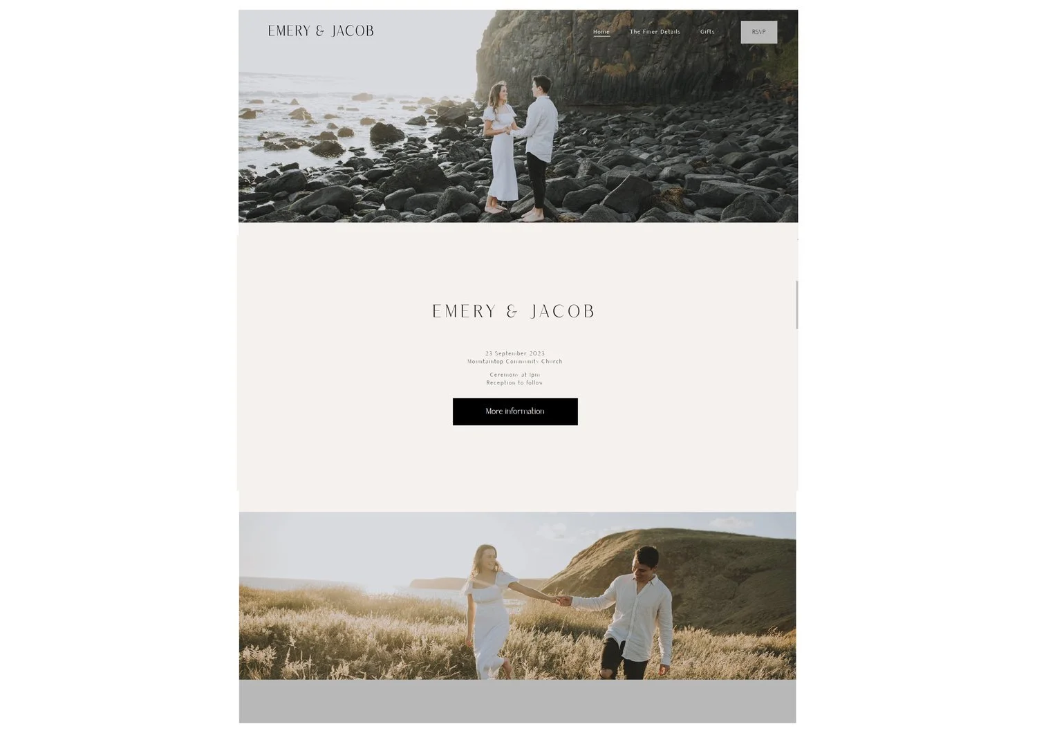 EMERY website + Black + Tie theme