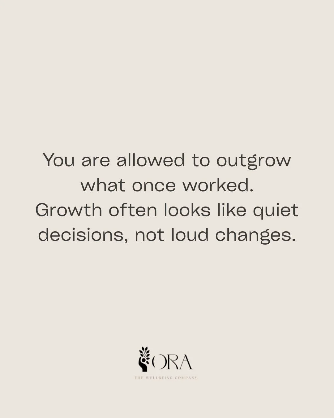 Outgrowing things is part of becoming who you are meant to be 🌱

What once felt right might not fit anymore. And that is not failure, it is growth. The most powerful changes often happen quietly, through decisions that no one else sees.

Give yourse