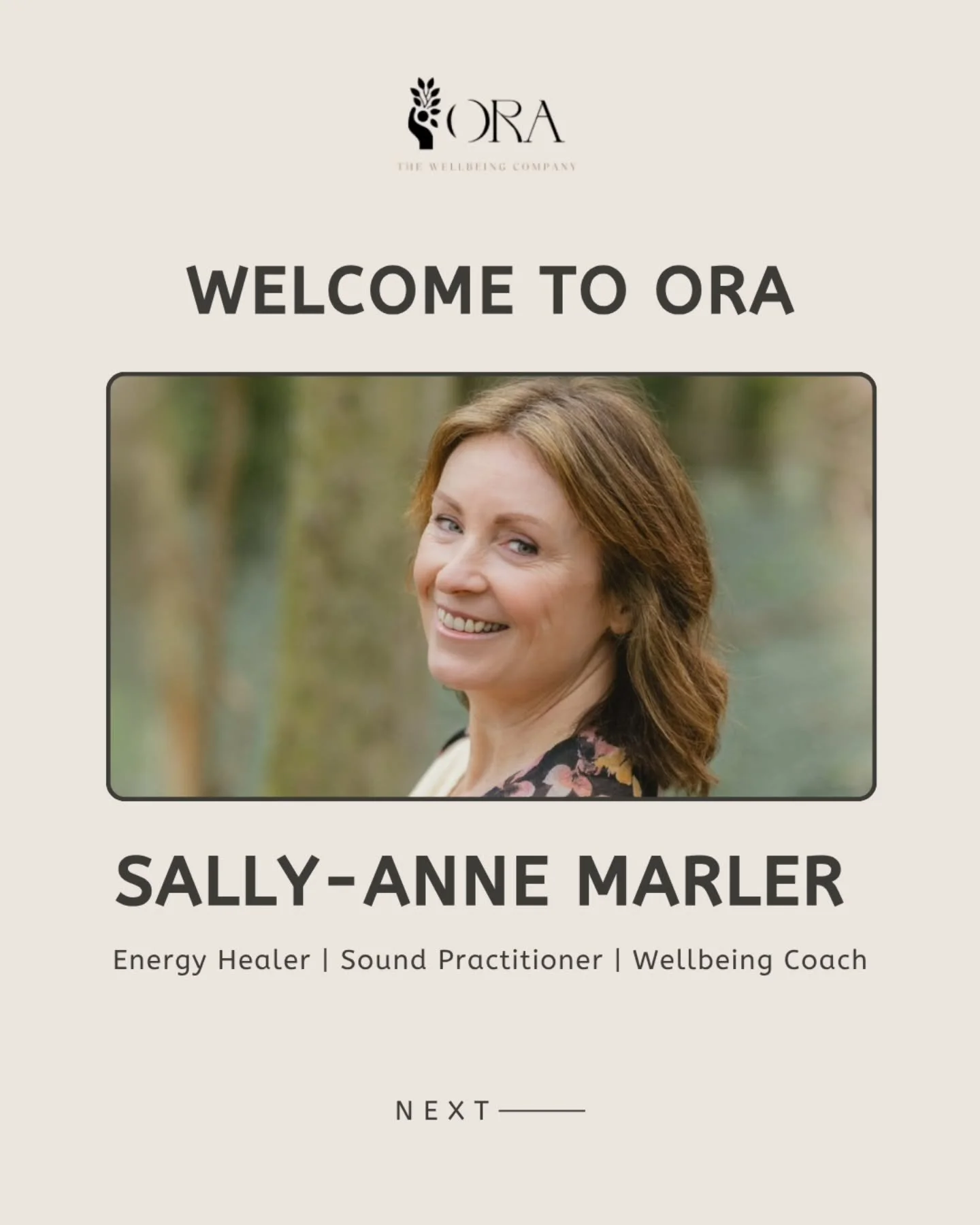 Meet Sally-Anne Marler ✨

We&rsquo;re thrilled to welcome Sally-Anne Marler, an Energy Healer, Sound Practitioner, and Wellbeing Coach, to the Ora &ndash; The Wellbeing family! 🌿

Sally-Anne brings years of expertise in helping clients reconnect wit