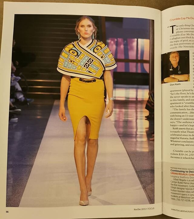 We were in Focus magazine Nov/Dec 2019 edition. I love this shot of Model Montana Howe wearing Yolonda Skelton at VIFW 2017. Thank you Peter Jensen Photography for this amazing shot.