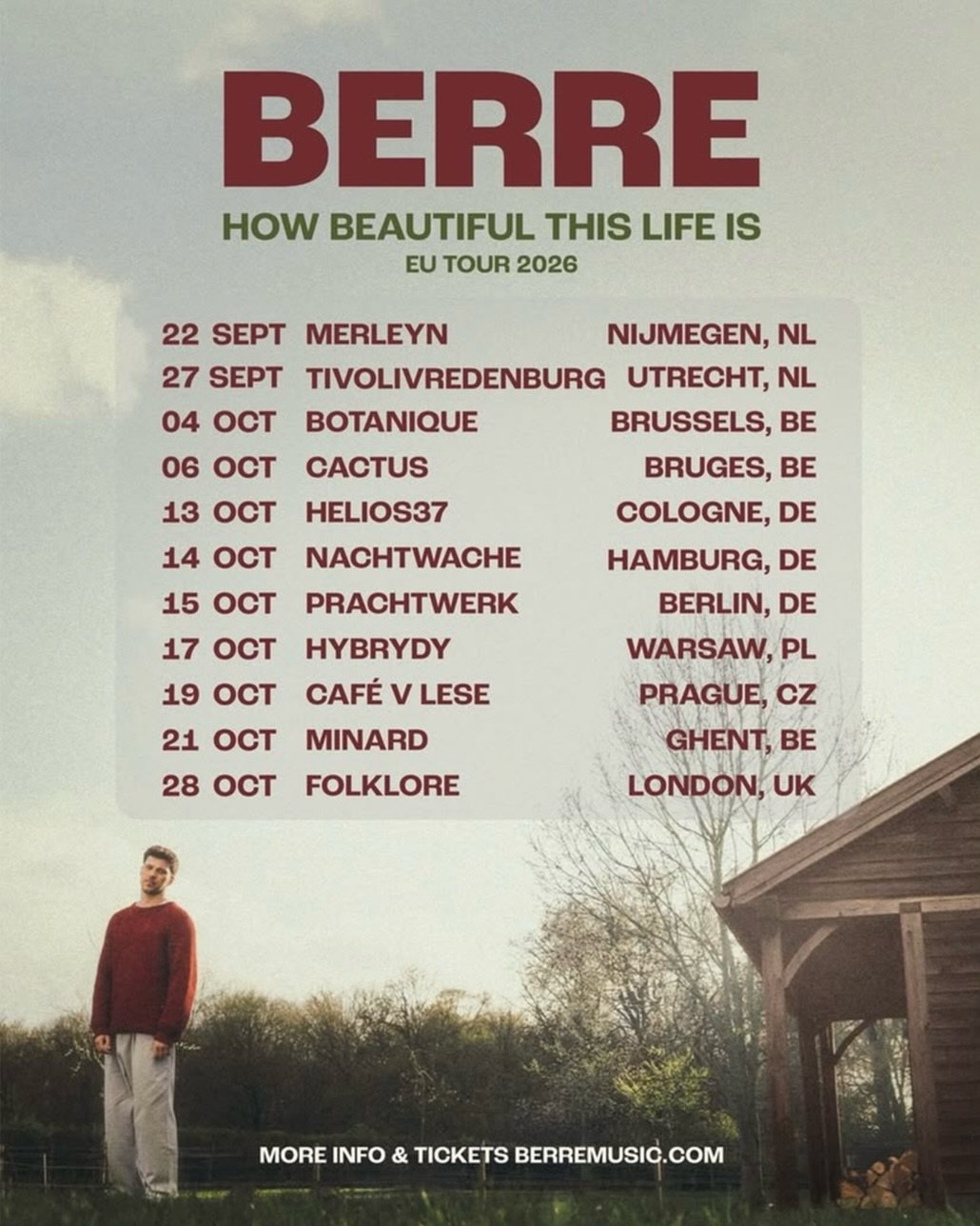 Driven by the spirit of his latest EP, Berre&rsquo;s evolving sound blends emotional depth with confident new textures and songwriting. Click the link in our bio to join us for a live performance full of warmth, honesty and unforgettable moments 🫂 
