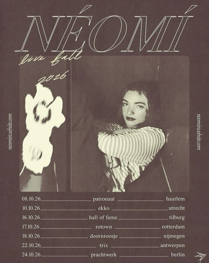 Quiet songs, long lasting impact 🍃

Dutch-Surinamese singer-songwriter n&eacute;om&iacute; brings her ethereal folk and cinematic minimalism to the stage with a set shaped by raw lyricism and slow-burning emotional release. Her live show unfolds in 