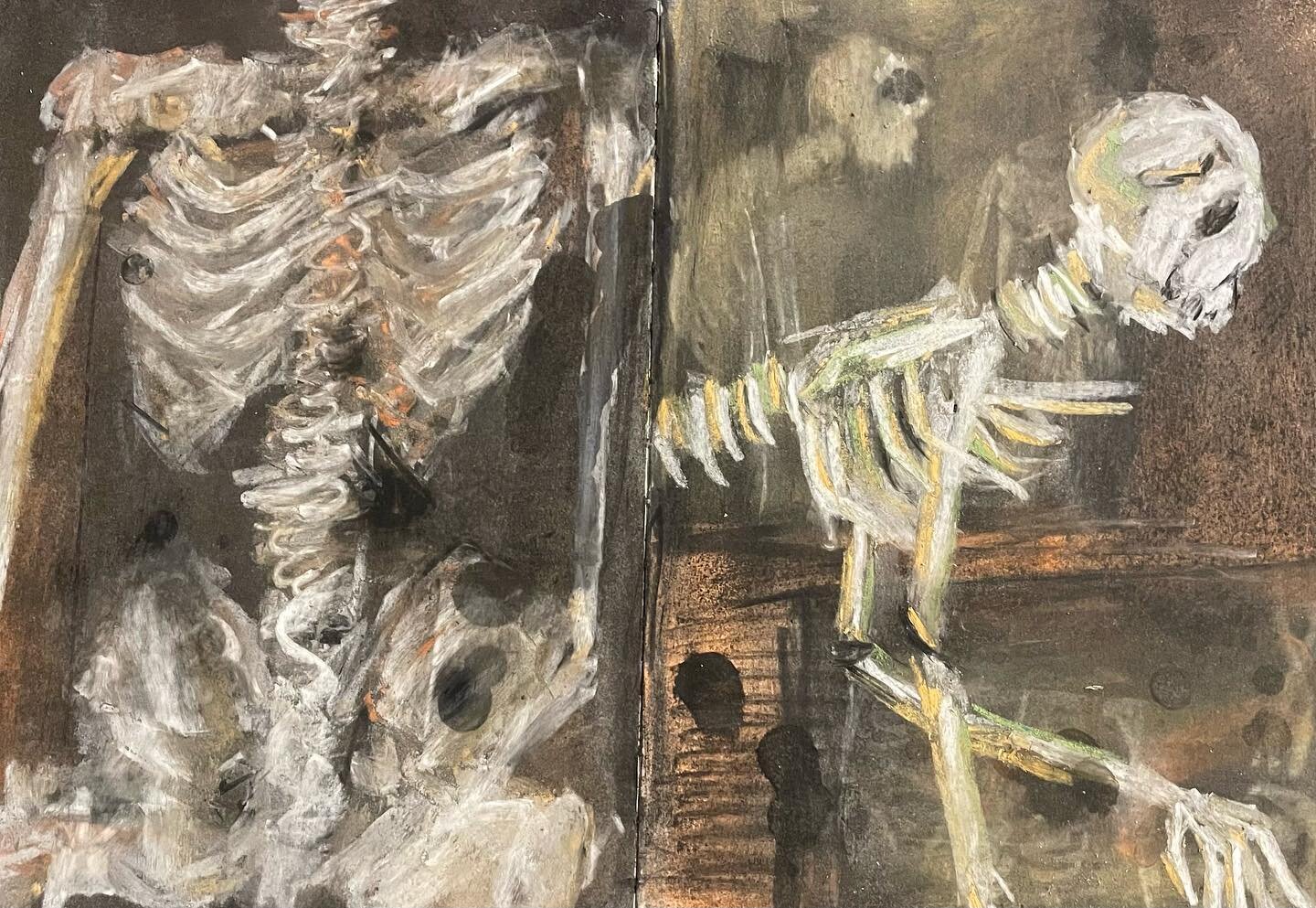 Skeleton studies in charcoal and pastels.
.
.
.
.
.
.
#illustration #illustrator #illustrationartists #animator #skeletonstudy #anatomystudy #skeletonart #decayart #animationgraduate #illustrations #sketchbook #sketchbookdrawing #sketchbookart #sketc