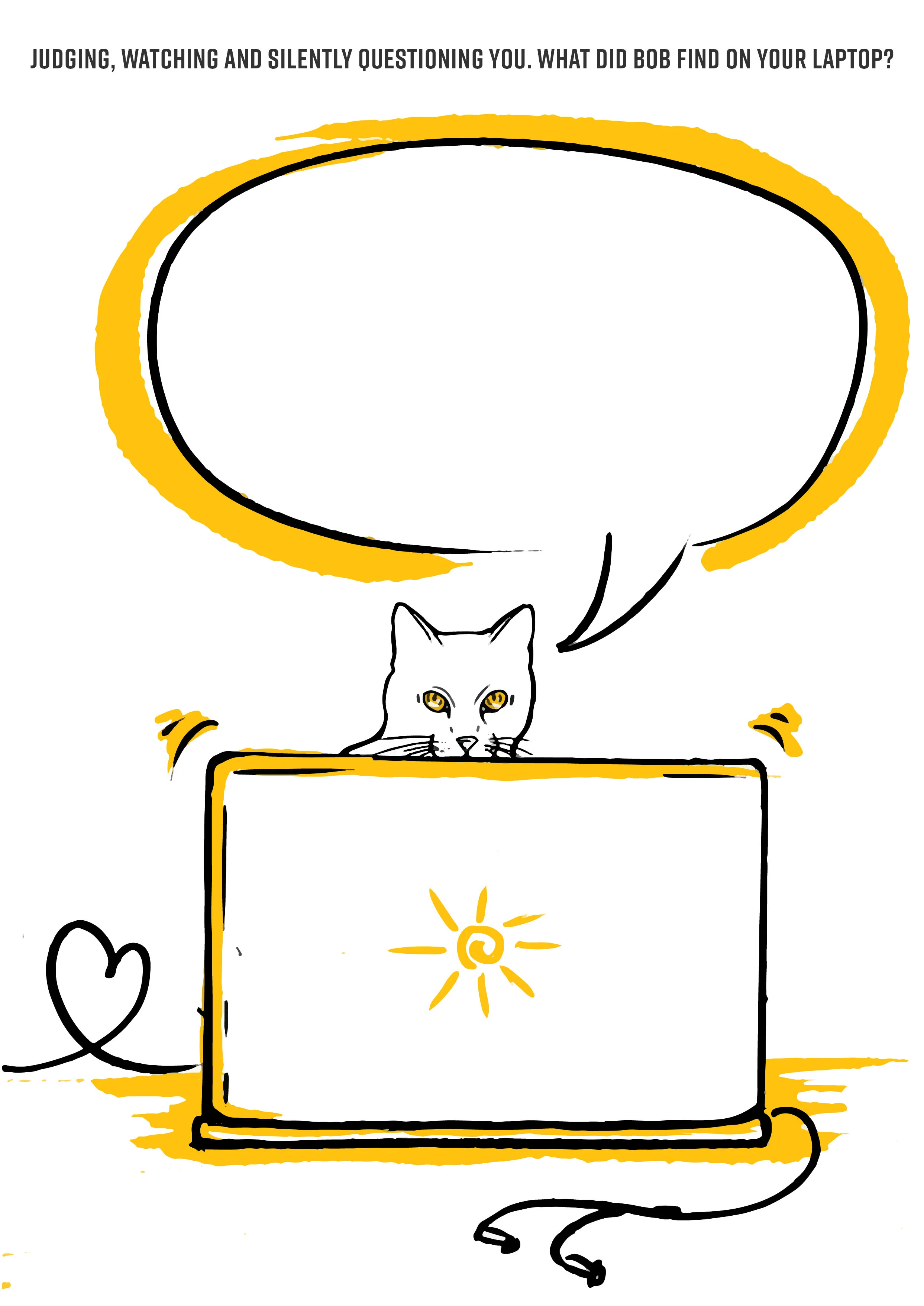 Cat judging illustration