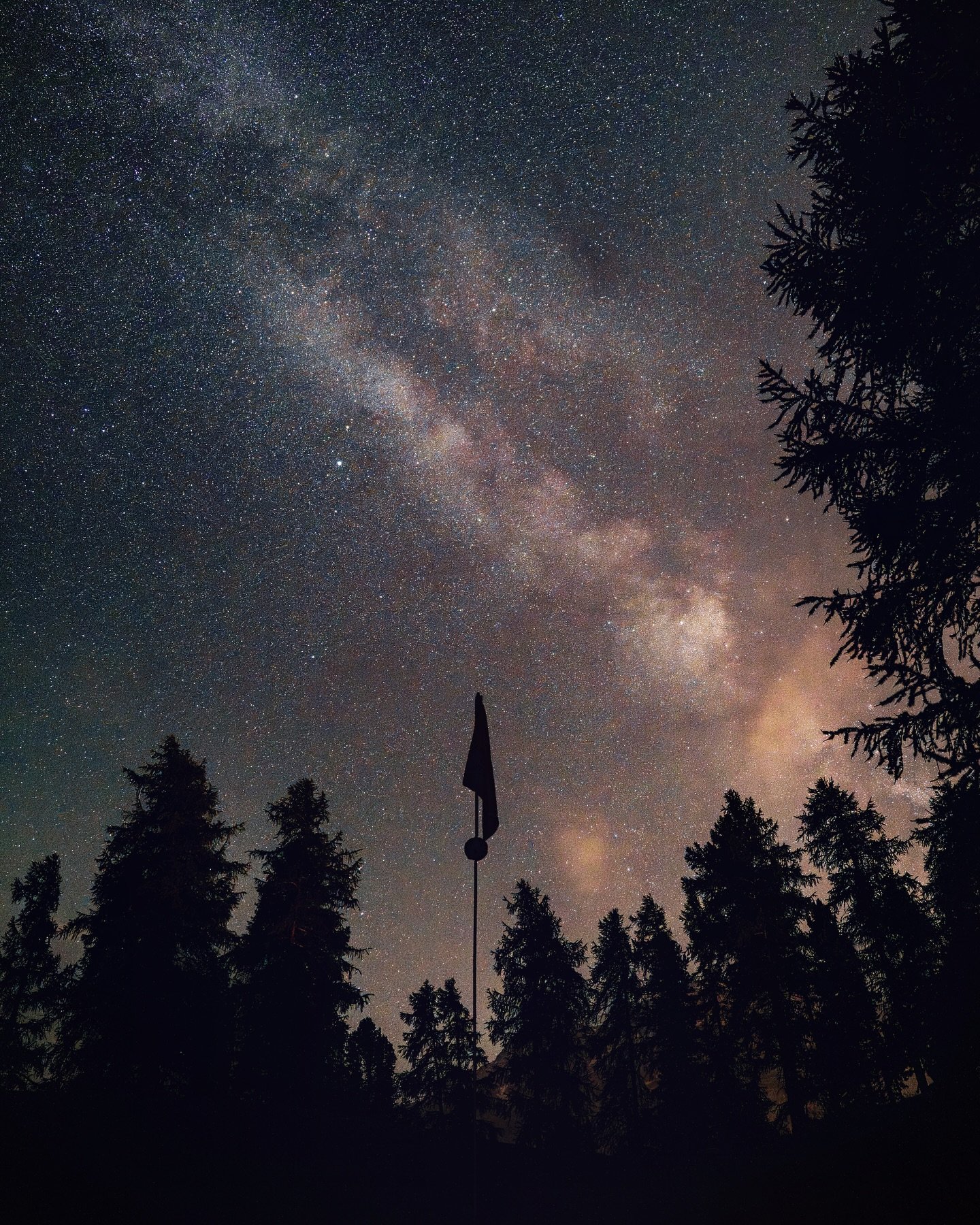 The Milky Way over Kulm Golf Course, Switzerland 🇨🇭 

📸 
24mm
F2.8 
ISO 1600
Exposure 8s 

At an altitude of 2000m in the Swiss Alps, away from any light pollution, you can almost see the Milky Way with the naked eye. This was a magical experience